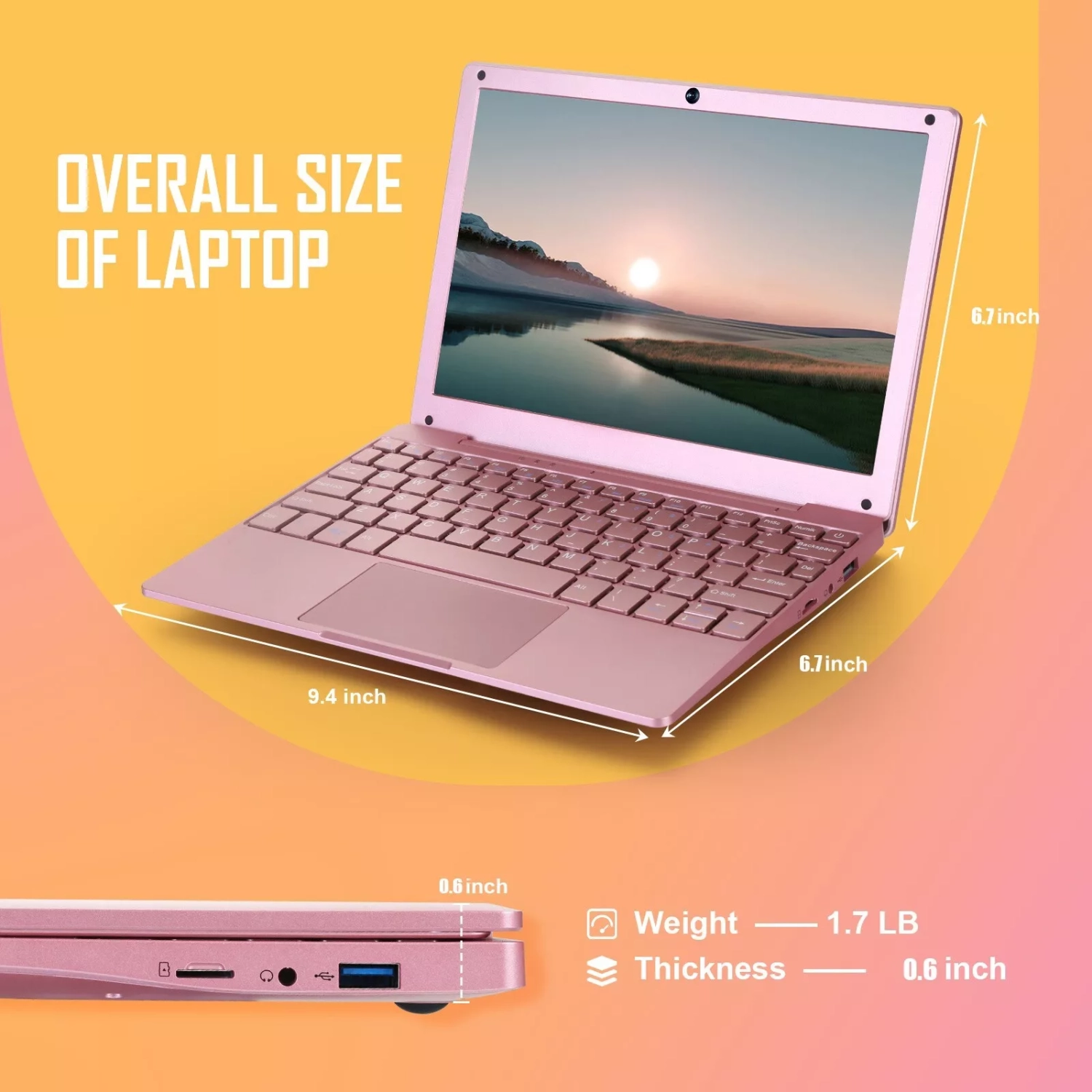 Laptop Computer, Windows 11 Laptop, 8GB+128GB, Intel Celeron Dual core Processors, 10" Laptops, Bluetooth WiFi Webcam HDMI, and Laptop Bag,Mouse,