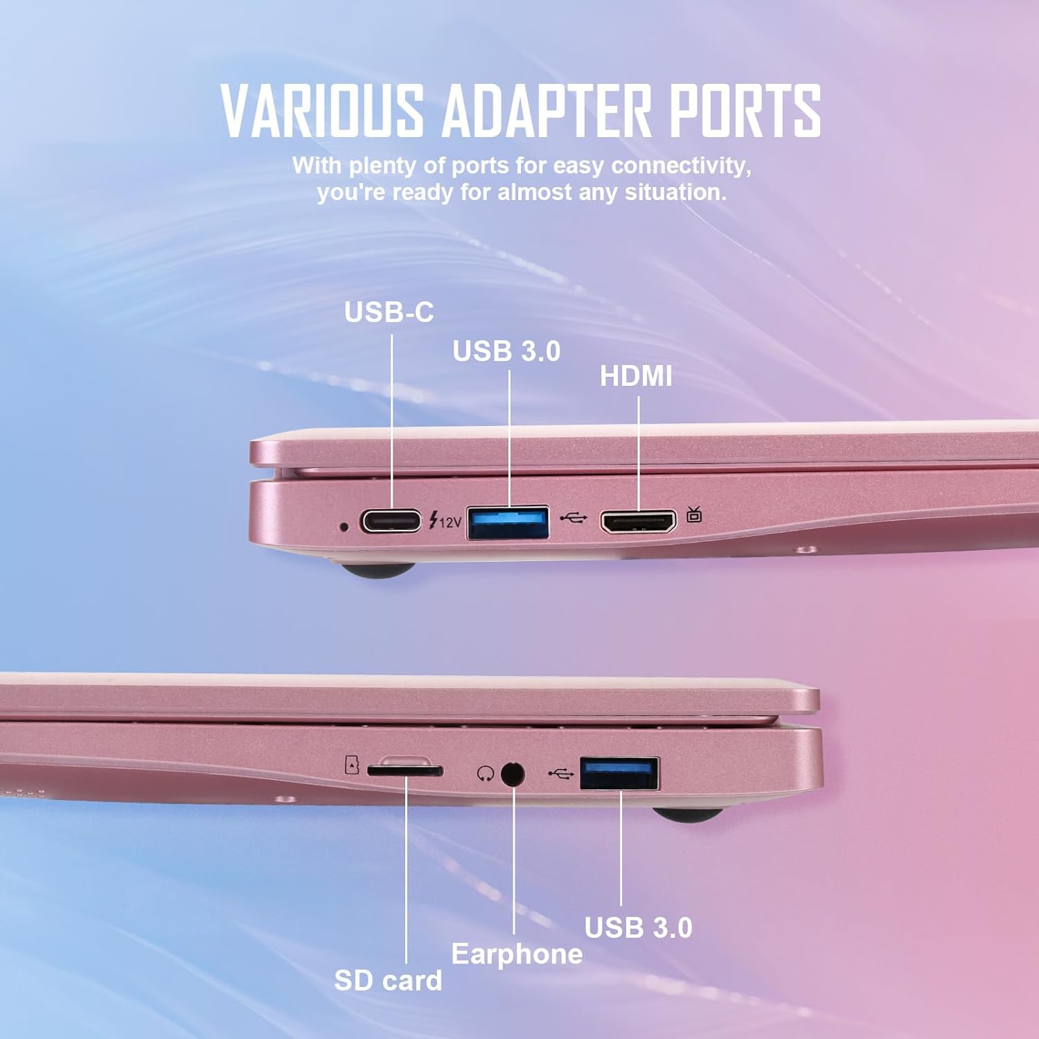 Laptop Computer, Windows 11 Laptop, 8GB+128GB, Intel Celeron Dual core Processors, 10" Laptops, Bluetooth WiFi Webcam HDMI, and Laptop Bag,Mouse,