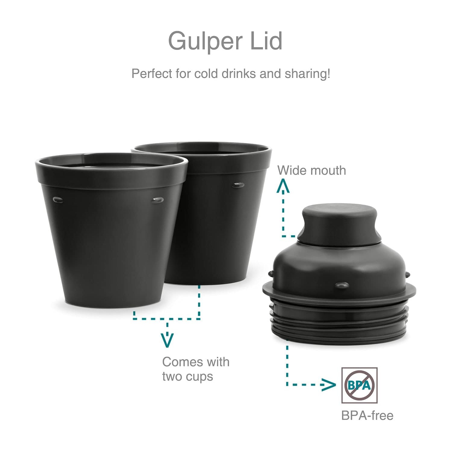 Bouteille d'eau 3 en 1 thermoSteel DRYNK 350 ml de VAYA pour Gulper et Sipper avec 2 tasses, bouteille ThermoSteel, rouge