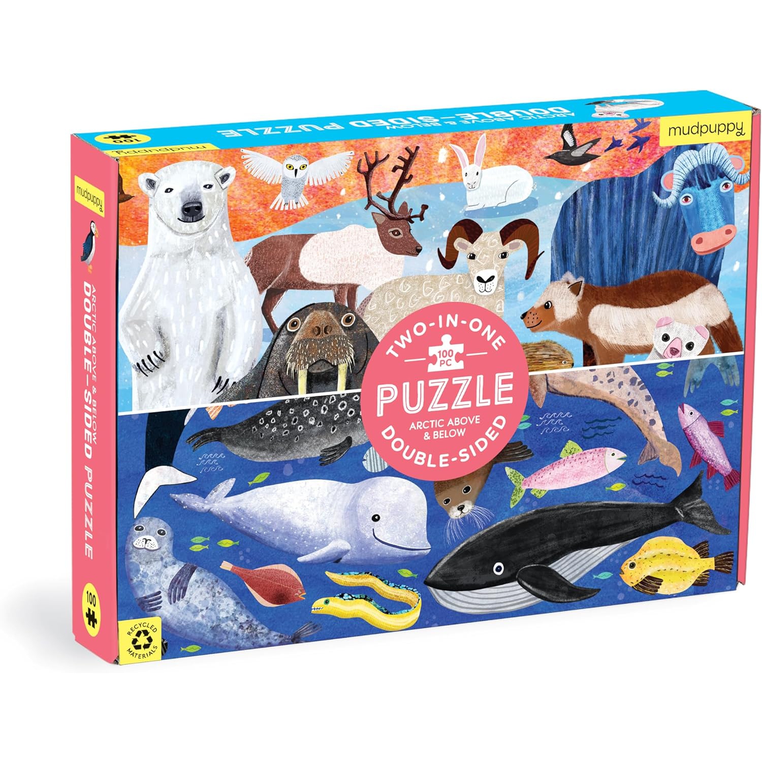 Casse-tête recto verso Mudpuppy Arctic above & below de 100 morceaux