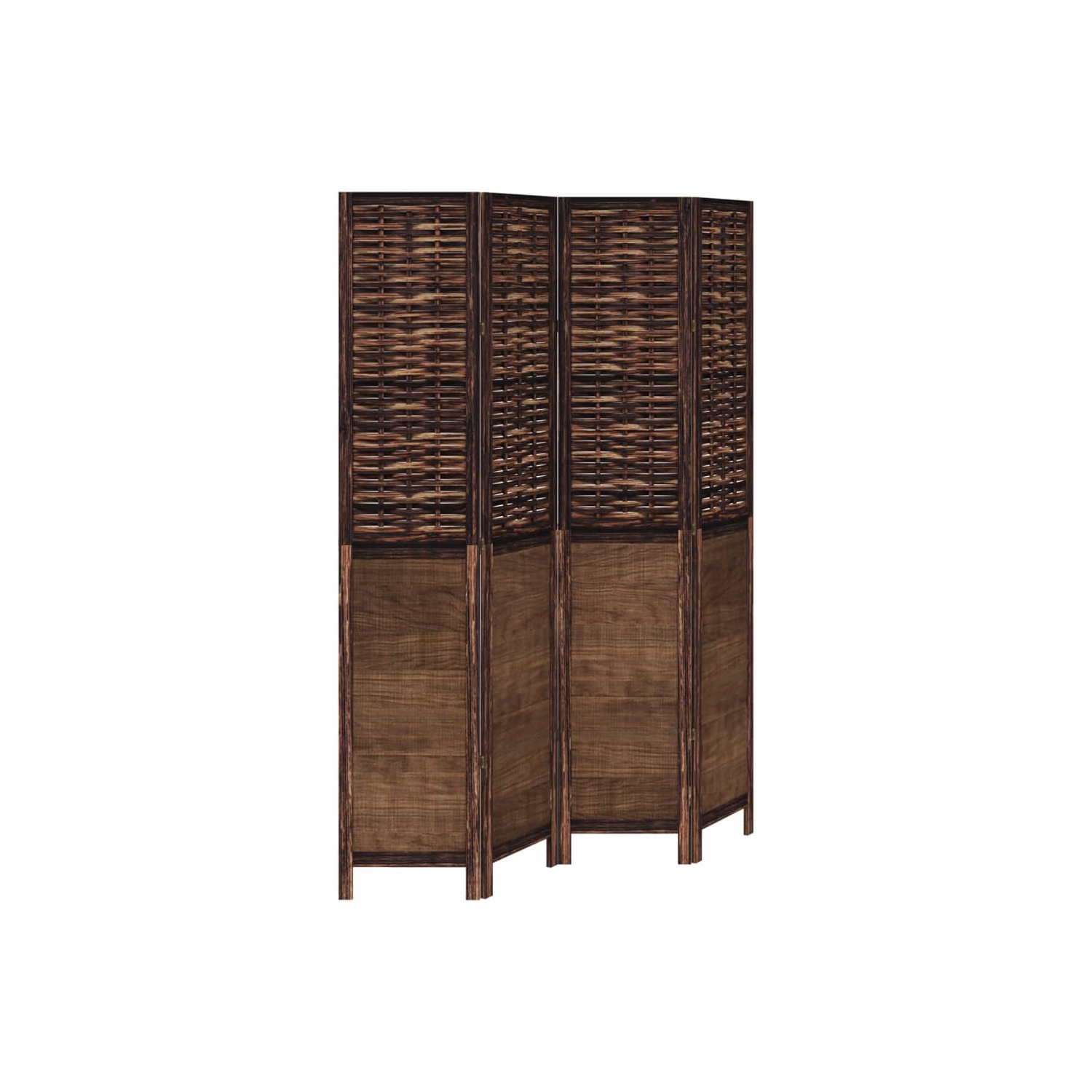 VidaXL – Séparateur de pièce à 4 panneaux brun foncé en bois massif Paulownia