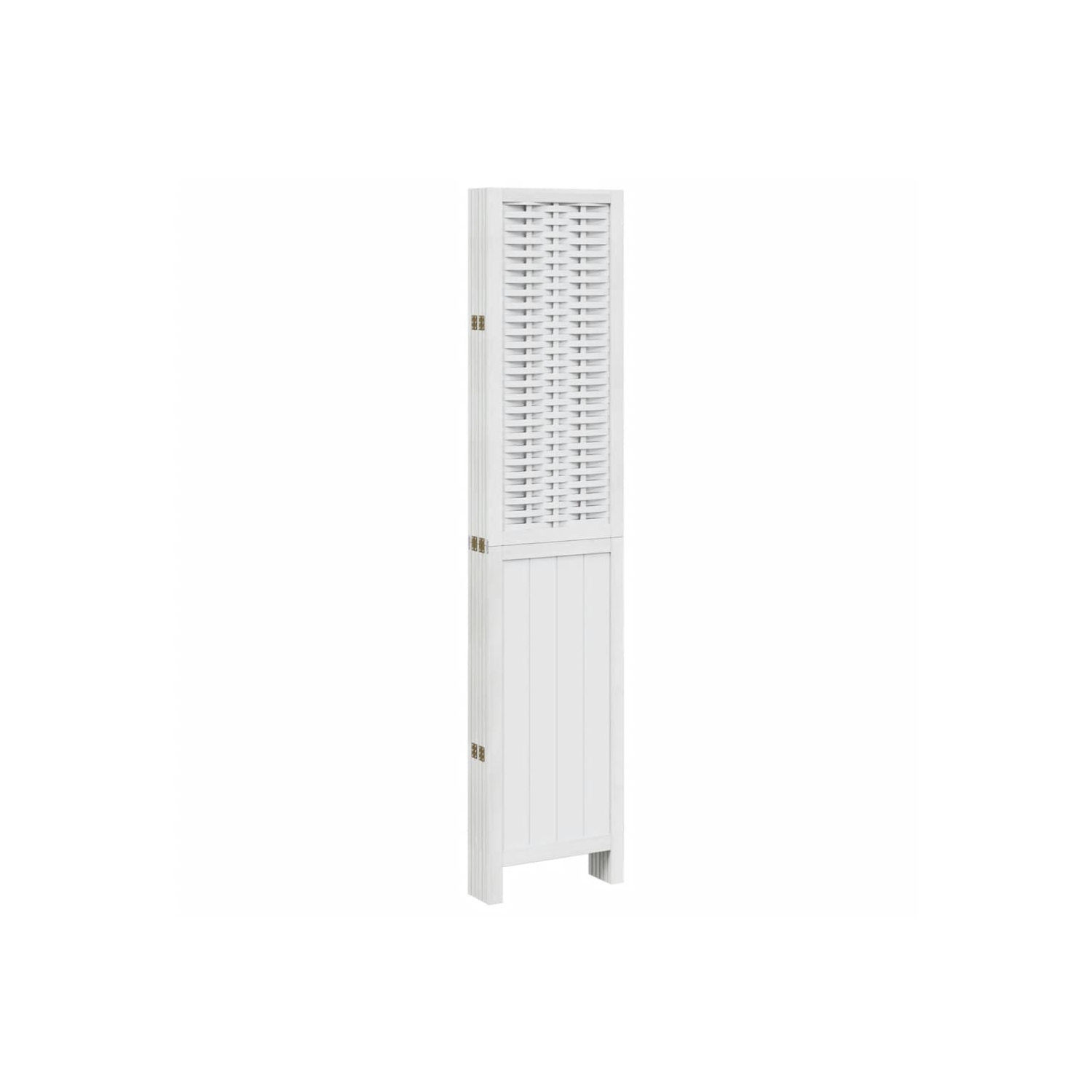 vidaXL Room Divider 6 Panels White Solid Wood Paulownia