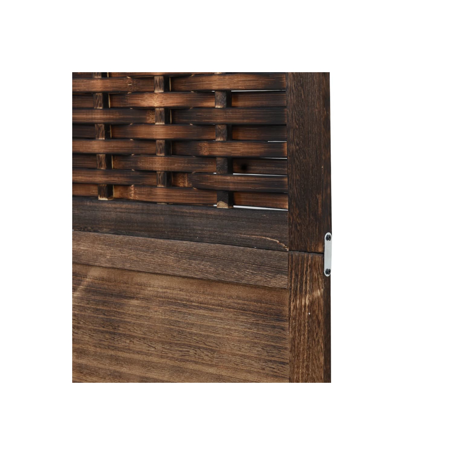 VidaXL – Séparateur de pièce à 6 panneaux brun foncé en bois massif Paulownia