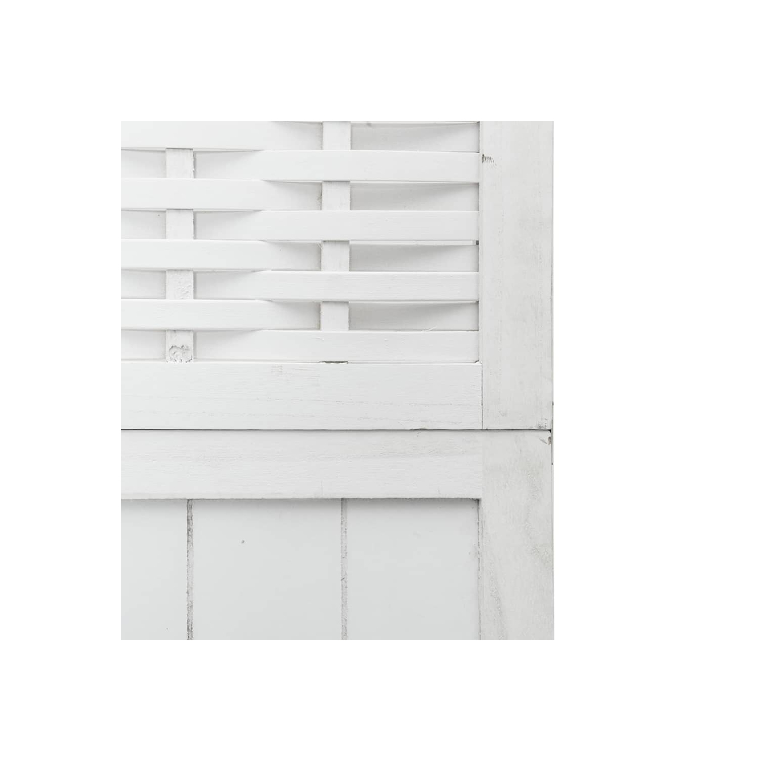 VidaXL – Séparateur de pièce à 4 panneaux en bois massif blanc Paulownia