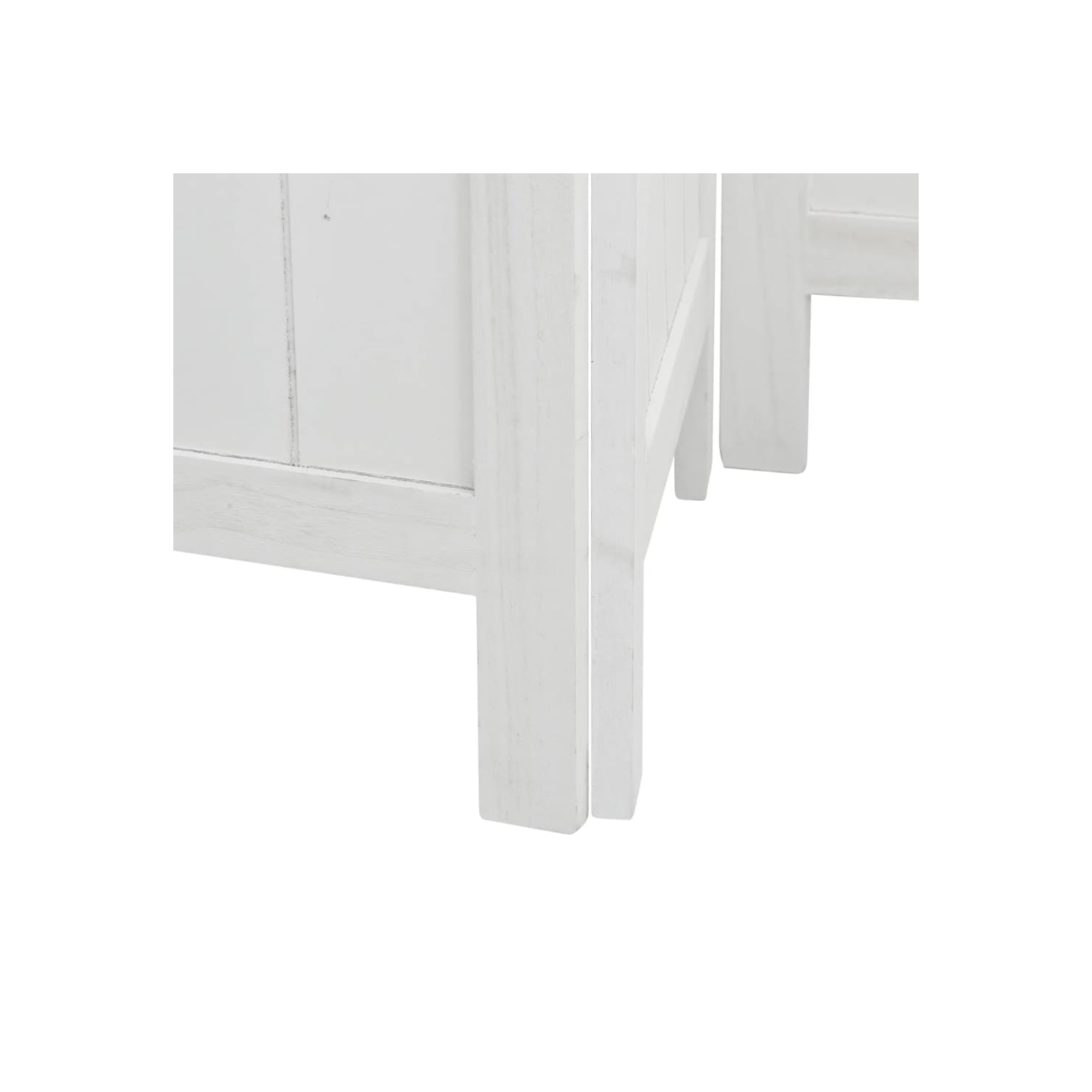 VidaXL – Séparateur de pièce à 4 panneaux en bois massif blanc Paulownia