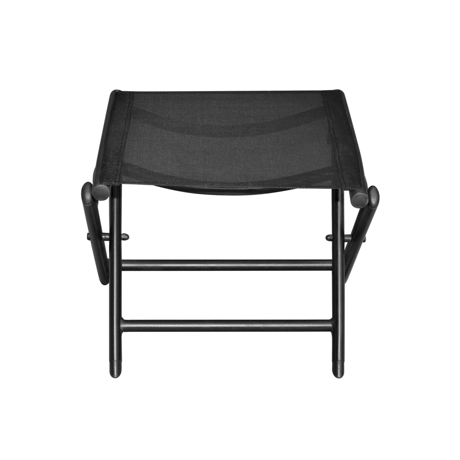 VidaXL – Repose-pieds pliant en aluminium noir et en textilène