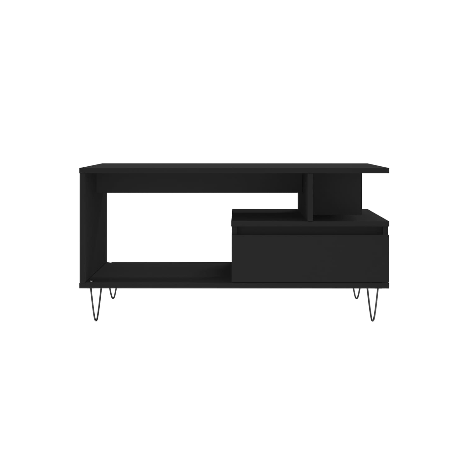 vidaXL Coffee Table Black 90x49x45 cm Engineered Wood