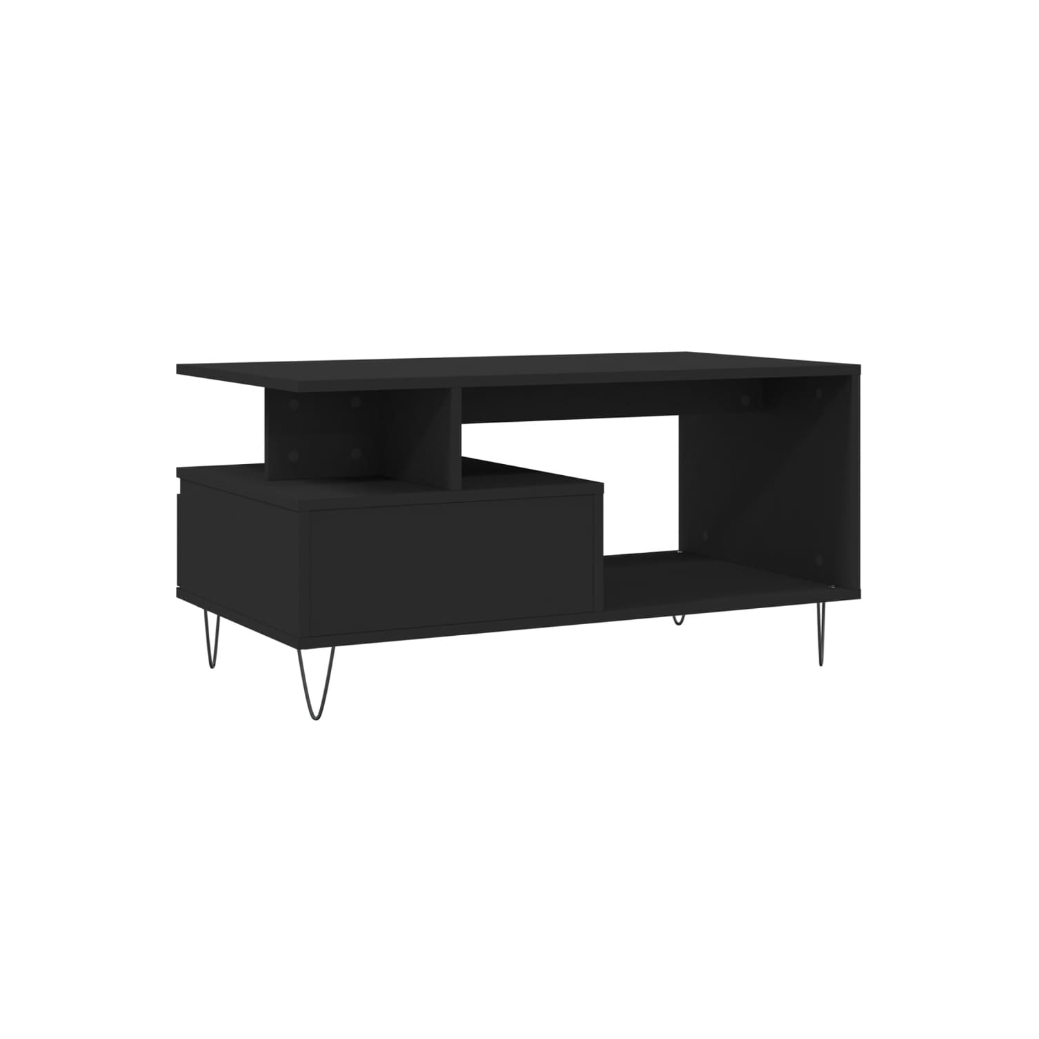 vidaXL Coffee Table Black 90x49x45 cm Engineered Wood