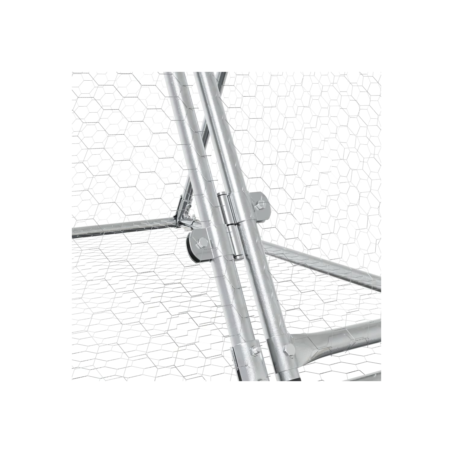 vidaXL Rabbit Hutch Silver 400x105x91 cm Galvanised Steel