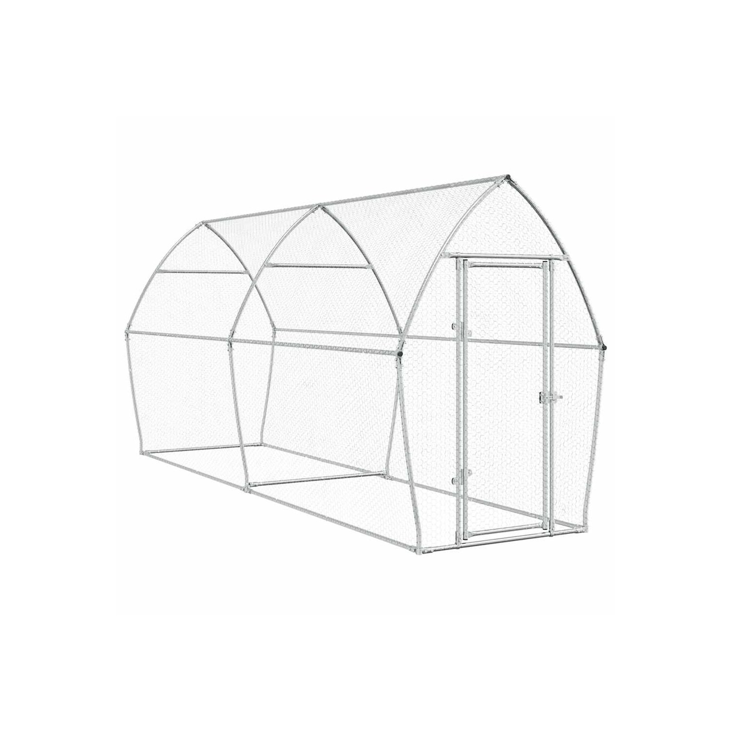 vidaXL Chicken Cage Silver 400x105x182 cm Galvanised Steel