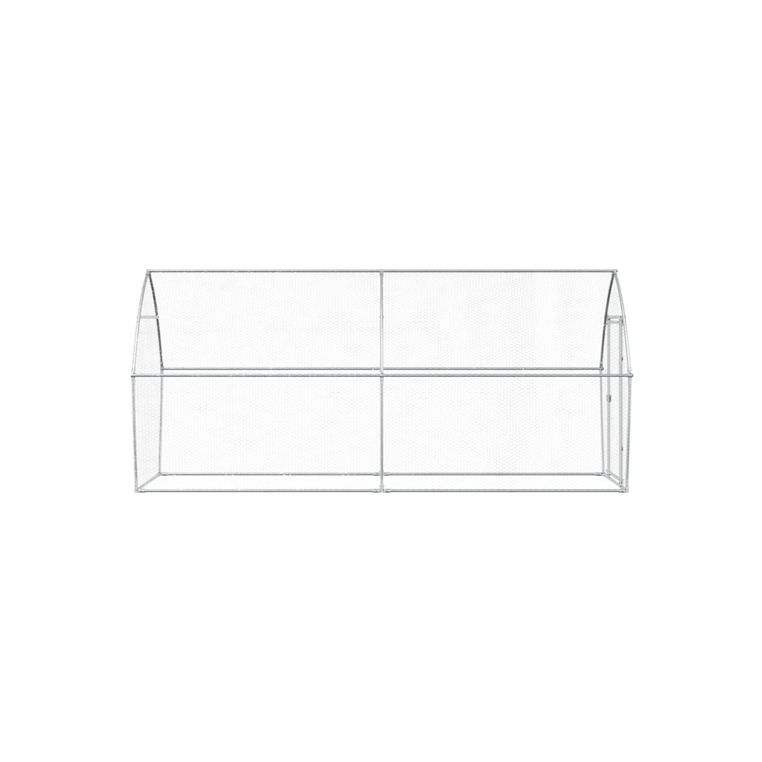 vidaXL Chicken Cage Silver 400x105x182 cm Galvanised Steel