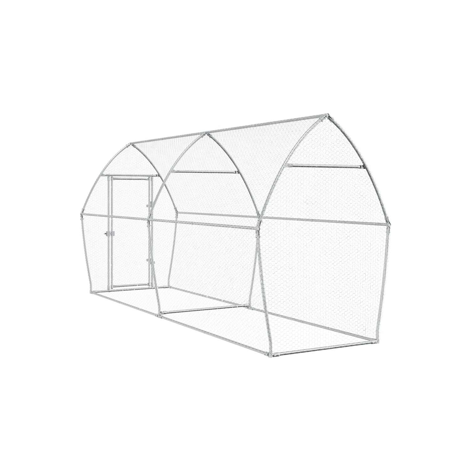 vidaXL Chicken Cage Silver 400x105x182 cm Galvanised Steel