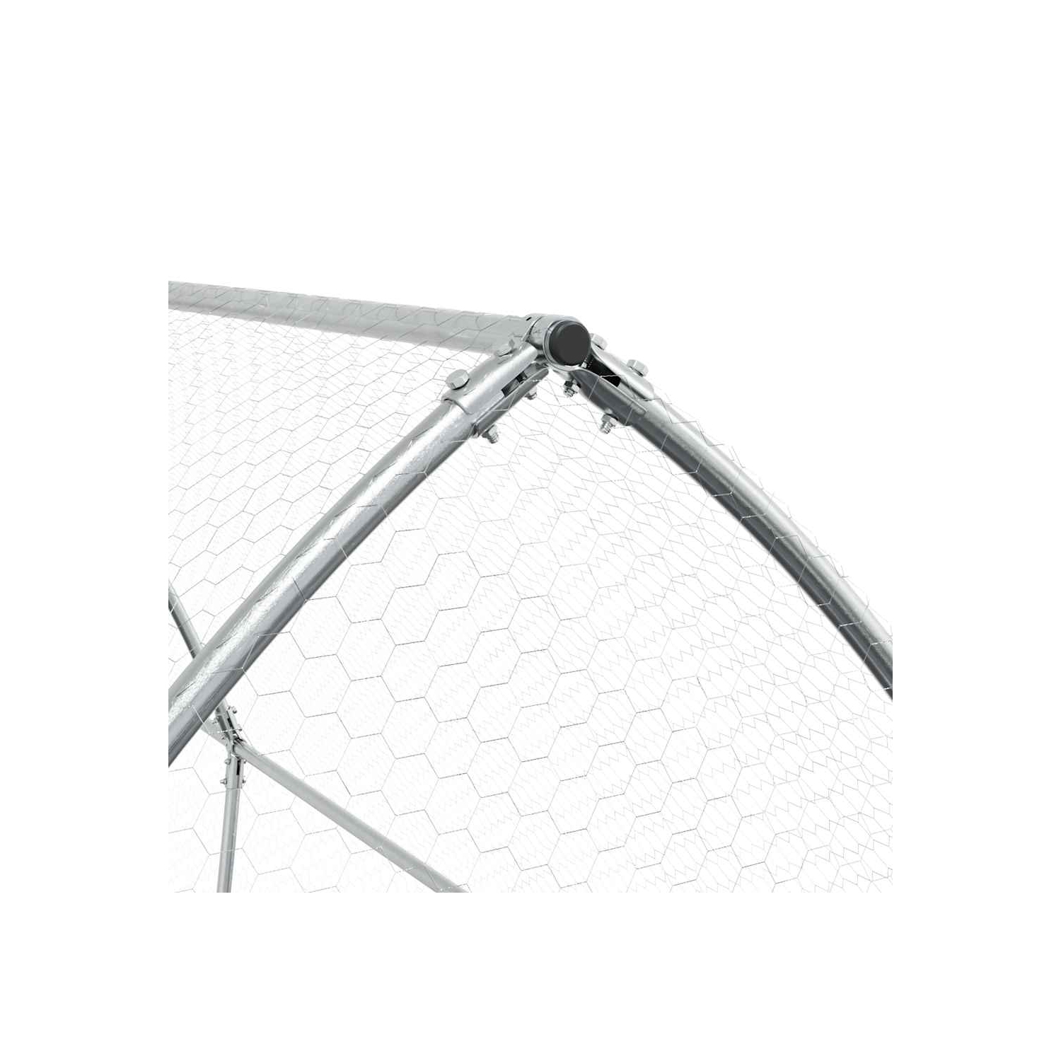 vidaXL Chicken Cage Silver 400x105x182 cm Galvanised Steel