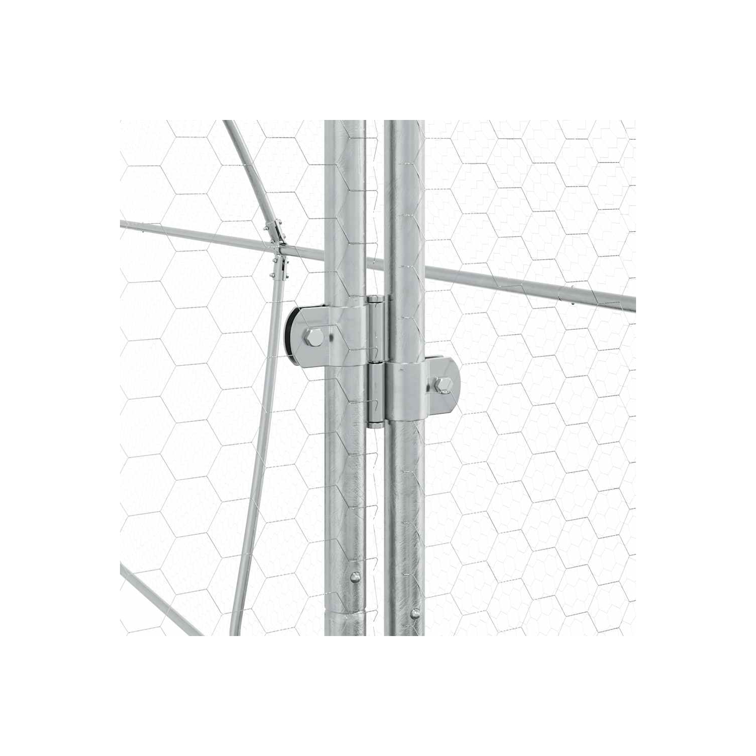 vidaXL Chicken Cage Silver 400x105x182 cm Galvanised Steel