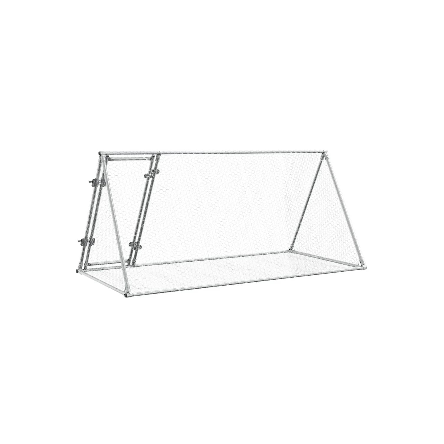 vidaXL Rabbit Hutch Silver 200x105x91 cm Galvanised Steel