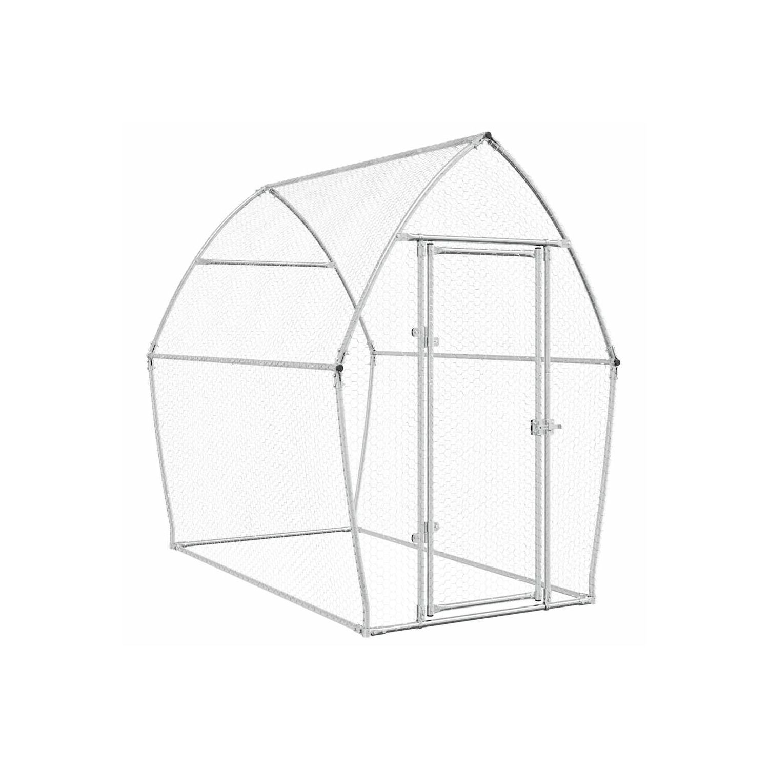 Cage de poulet vidaXL en acier galvanisé 200 x 105 x 182&nbsp;cm argenté