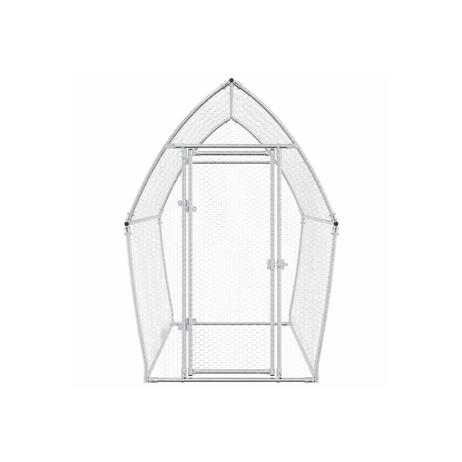 Cage de poulet vidaXL en acier galvanisé 200 x 105 x 182 cm argenté