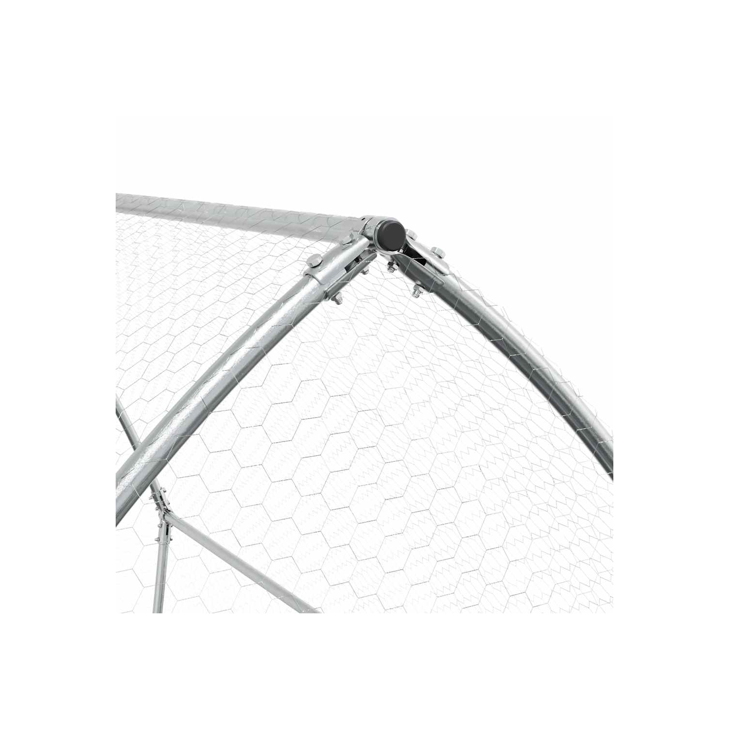 Cage de poulet vidaXL en acier galvanisé 200 x 105 x 182 cm argenté