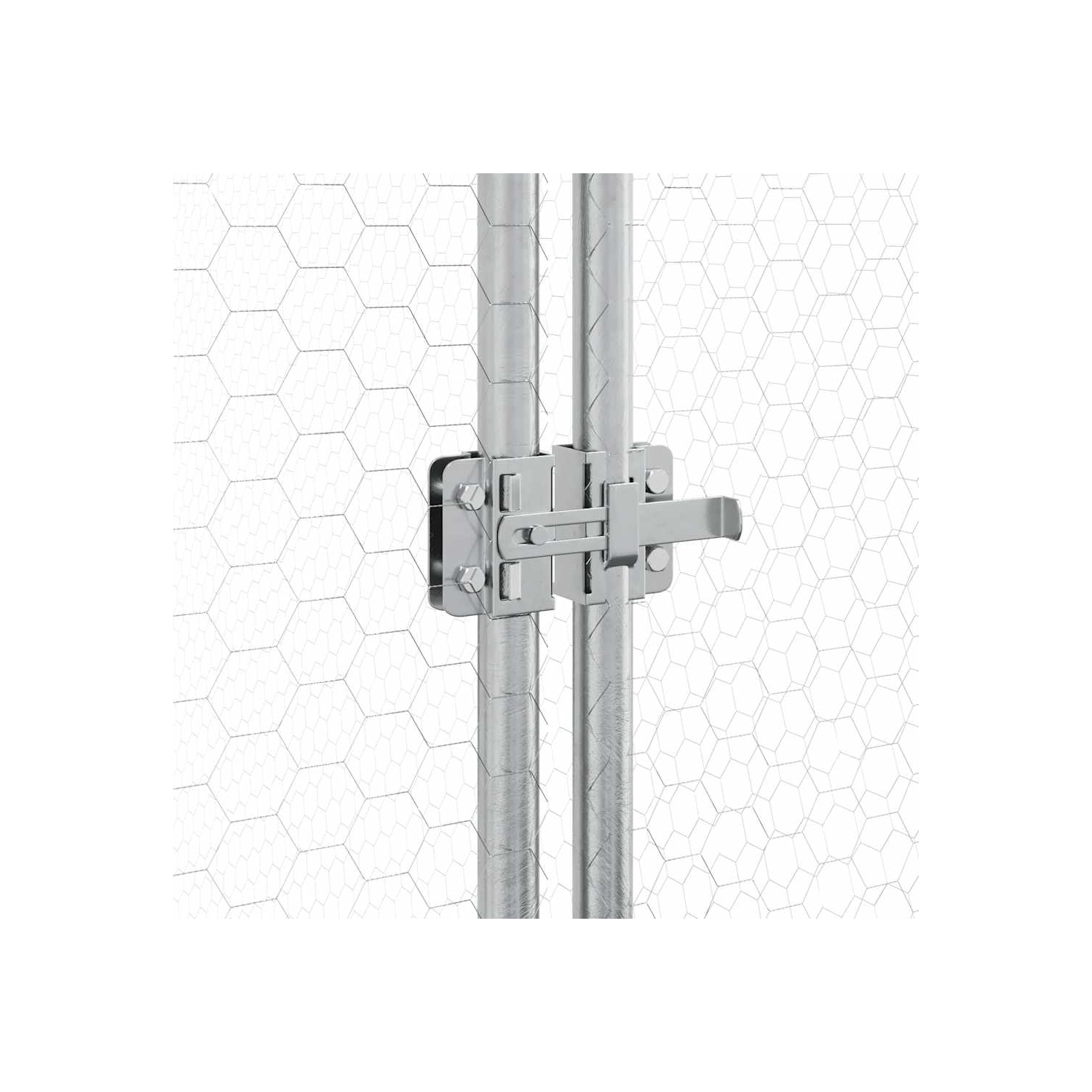 Cage de poulet vidaXL en acier galvanisé 200 x 105 x 182 cm argenté