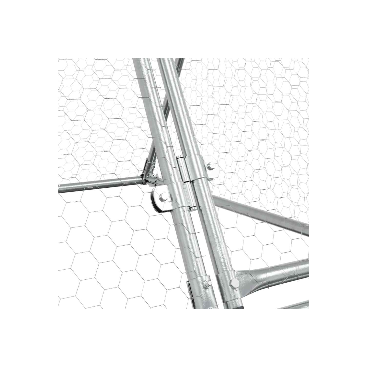 vidaXL Chicken Cage Silver 200x105x91 cm Galvanised Steel