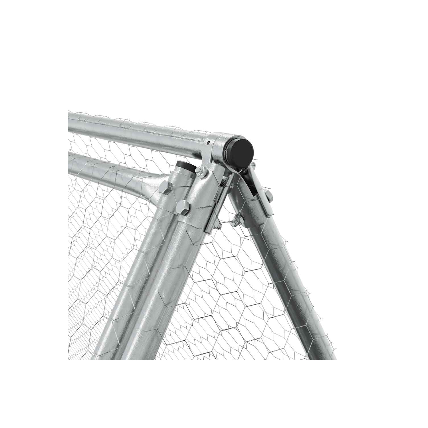 vidaXL Chicken Cage Silver 400x105x91 cm Galvanised Steel