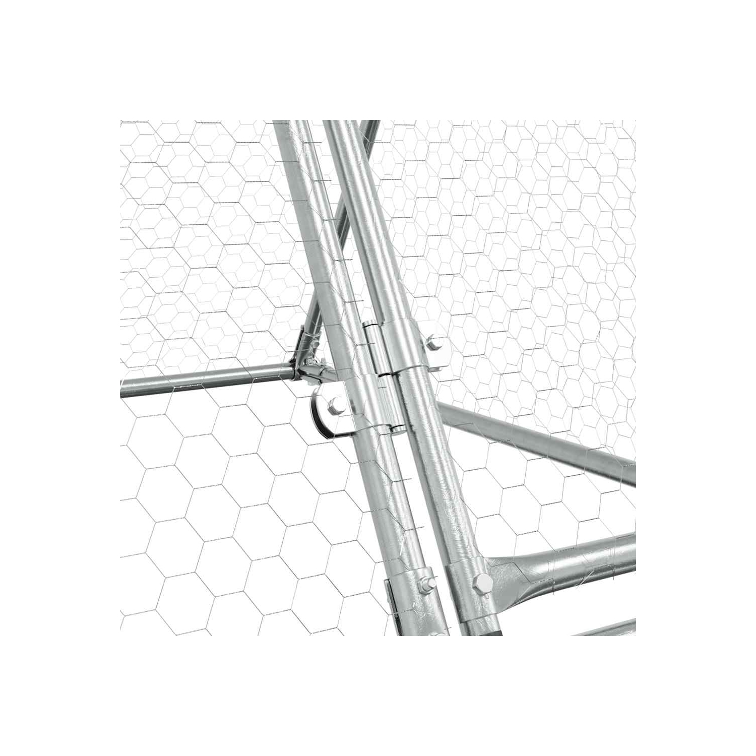 vidaXL Chicken Cage Silver 400x105x91 cm Galvanised Steel