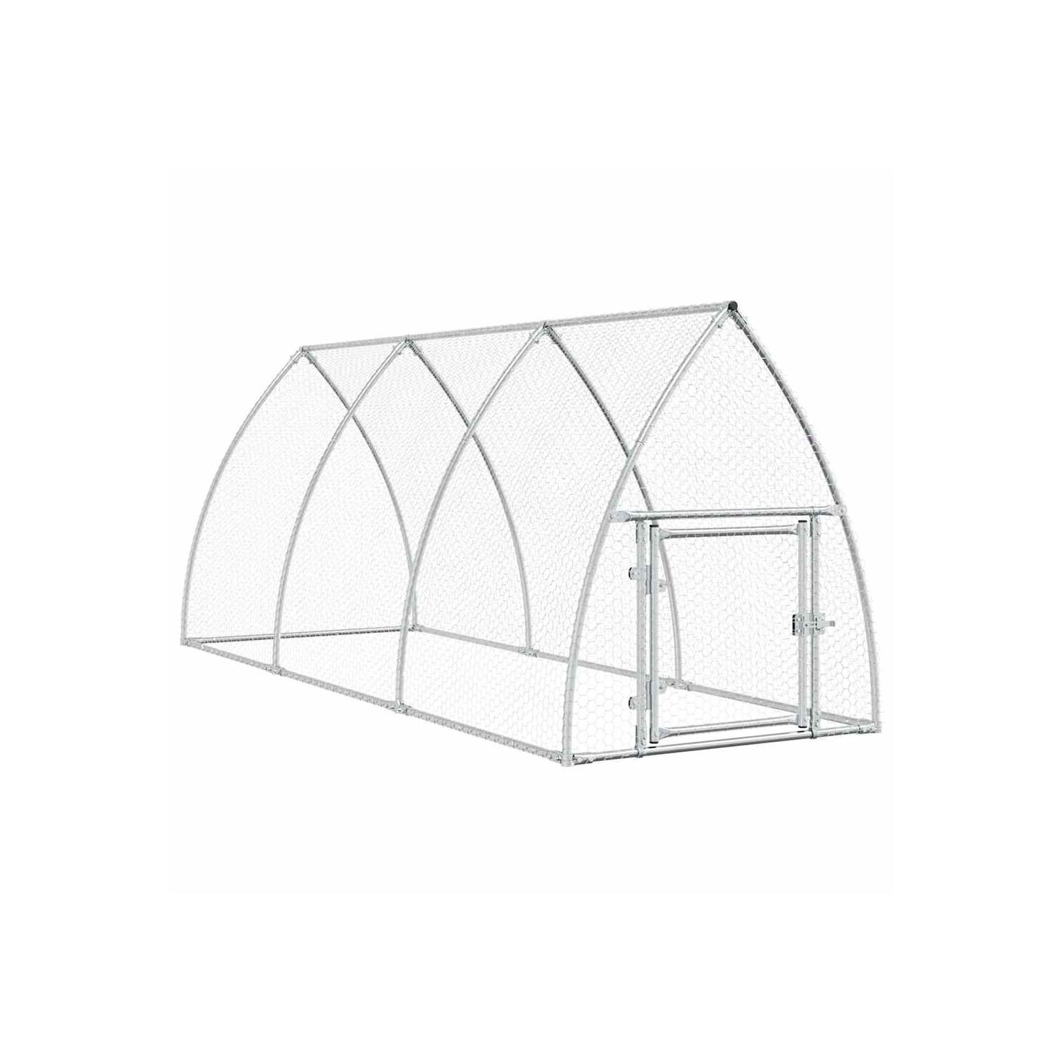 vidaXL Chicken Cage Silver 300x105x120 cm Galvanised Steel