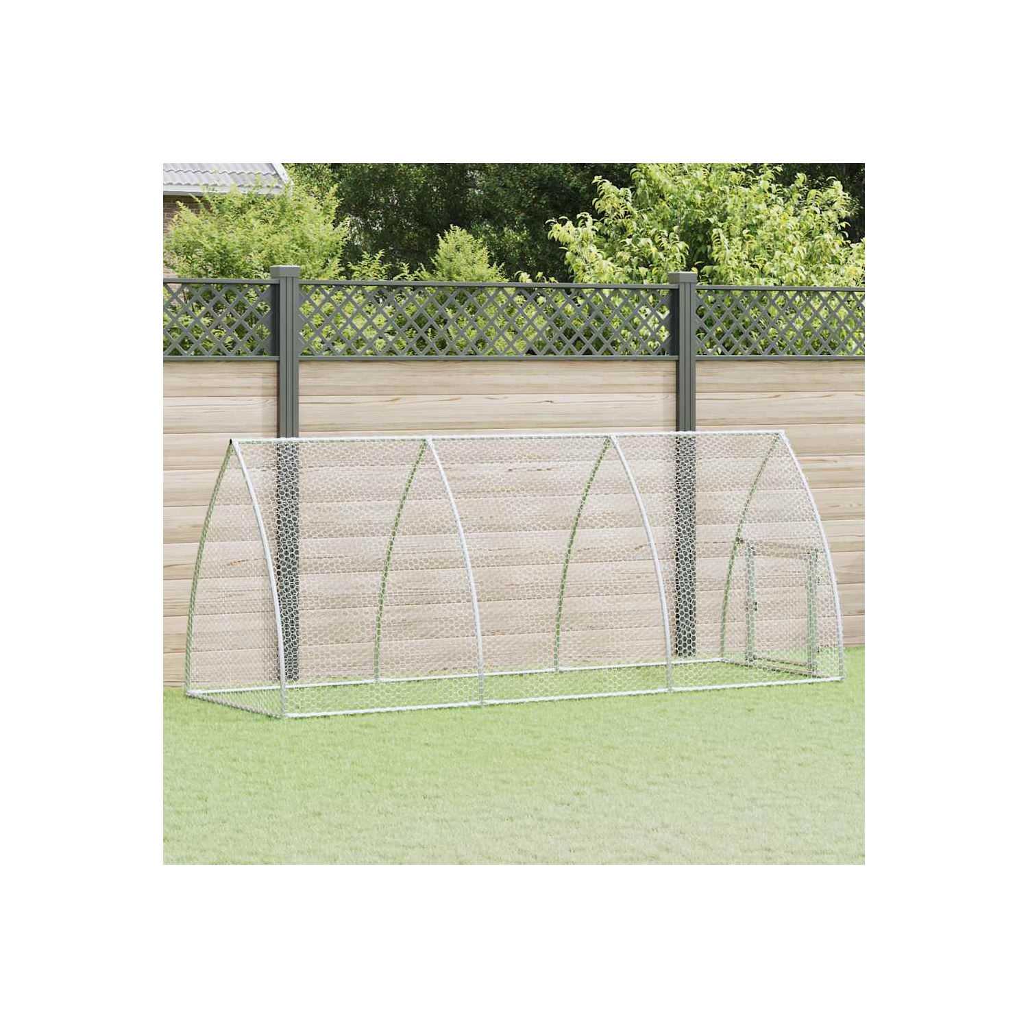 vidaXL Chicken Cage Silver 300x105x120 cm Galvanised Steel