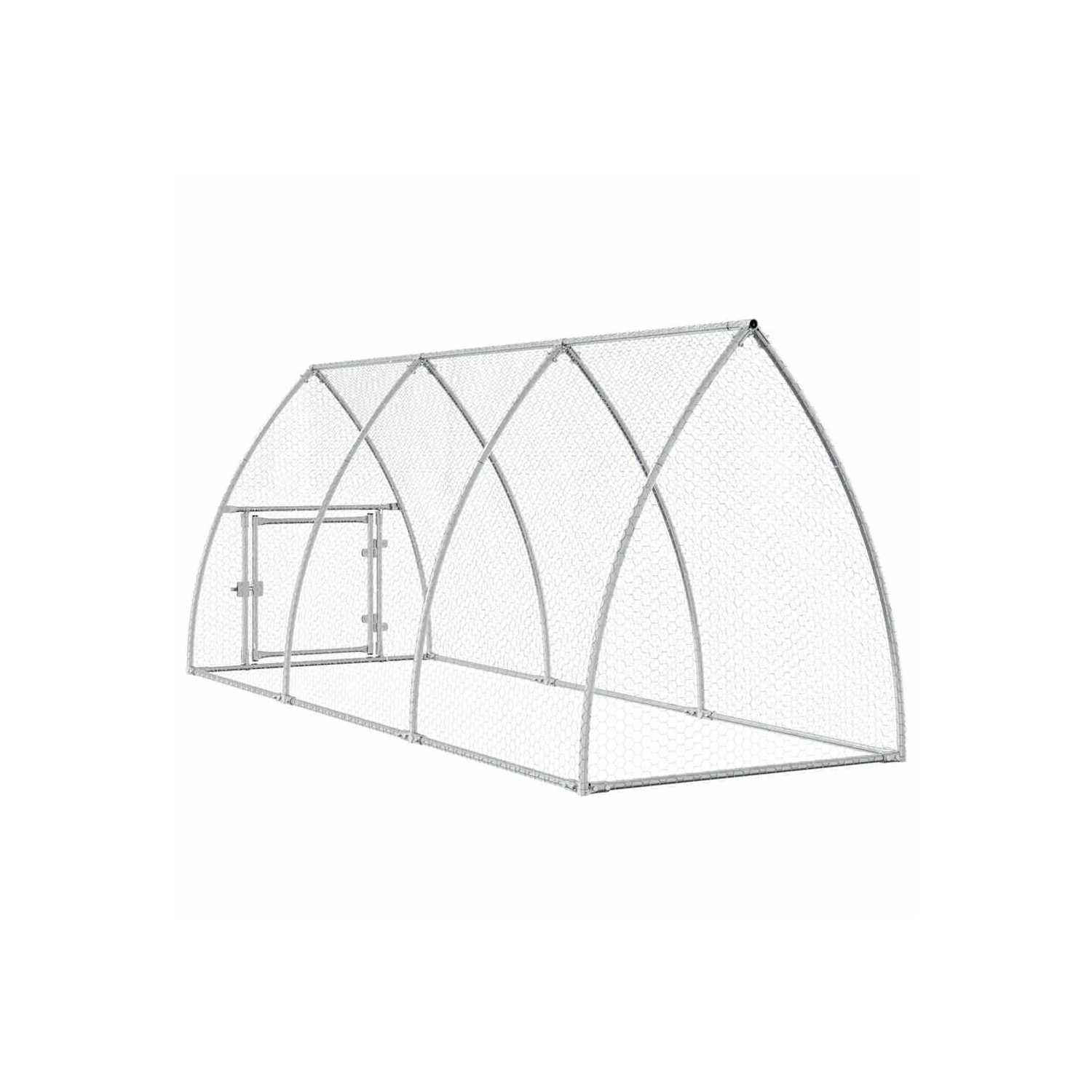 vidaXL Chicken Cage Silver 300x105x120 cm Galvanised Steel