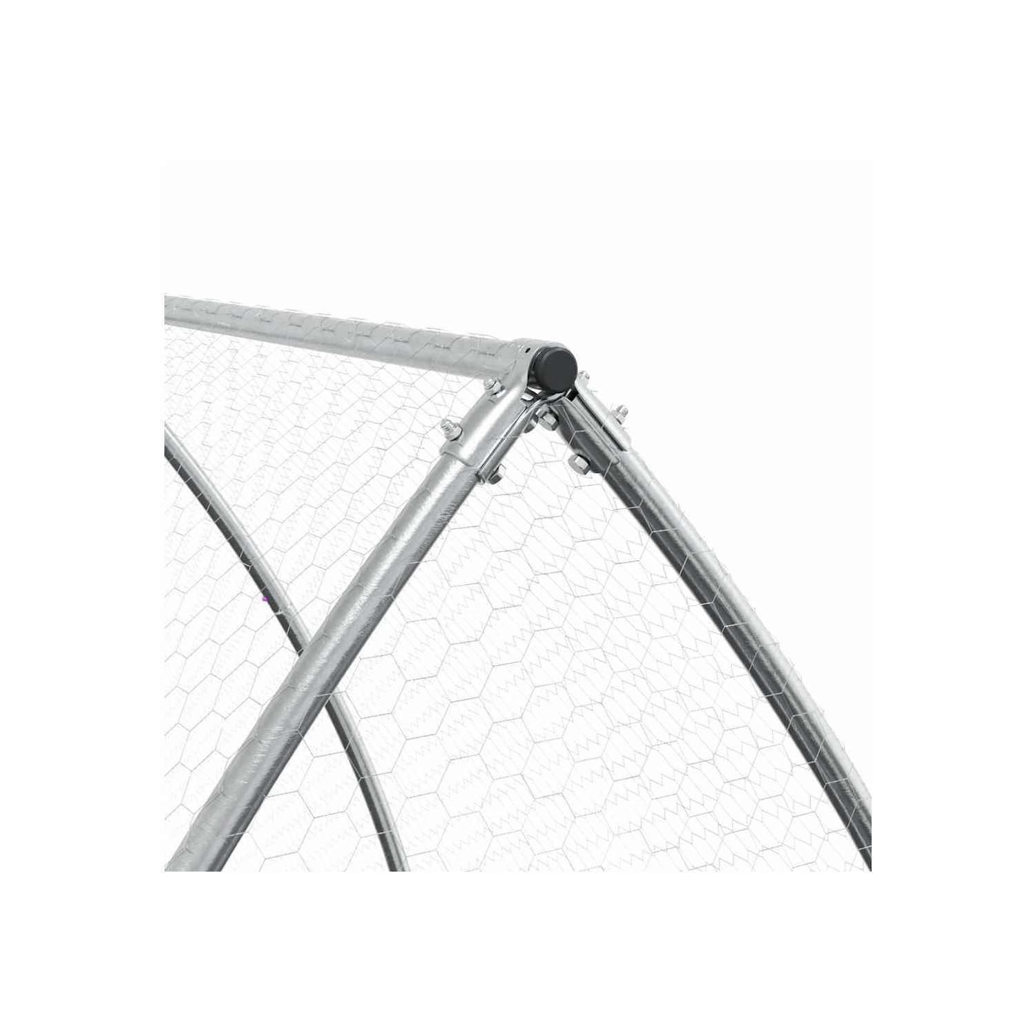 vidaXL Chicken Cage Silver 300x105x120 cm Galvanised Steel