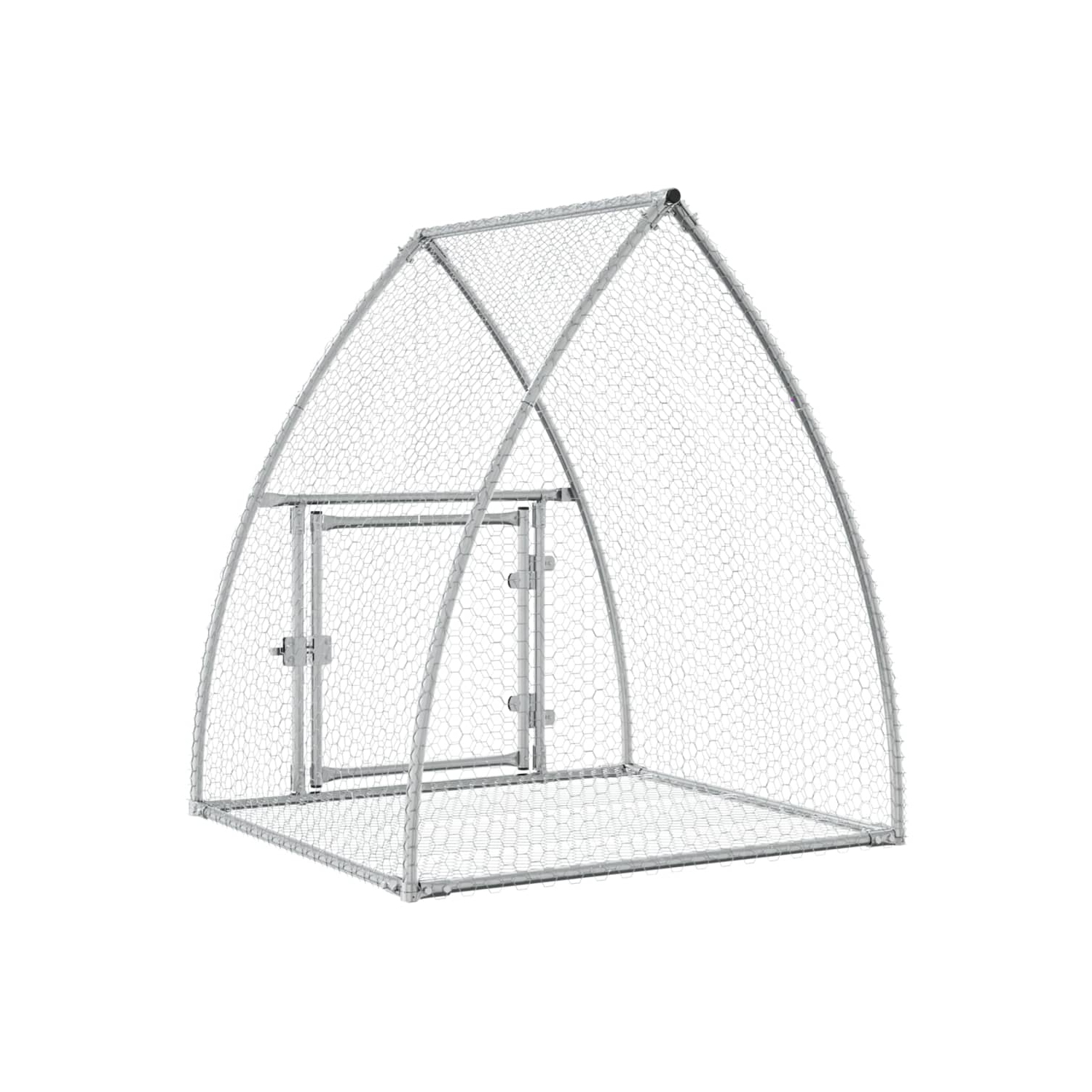 vidaXL Rabbit Hutch Silver 100x105x120 cm Galvanised Steel