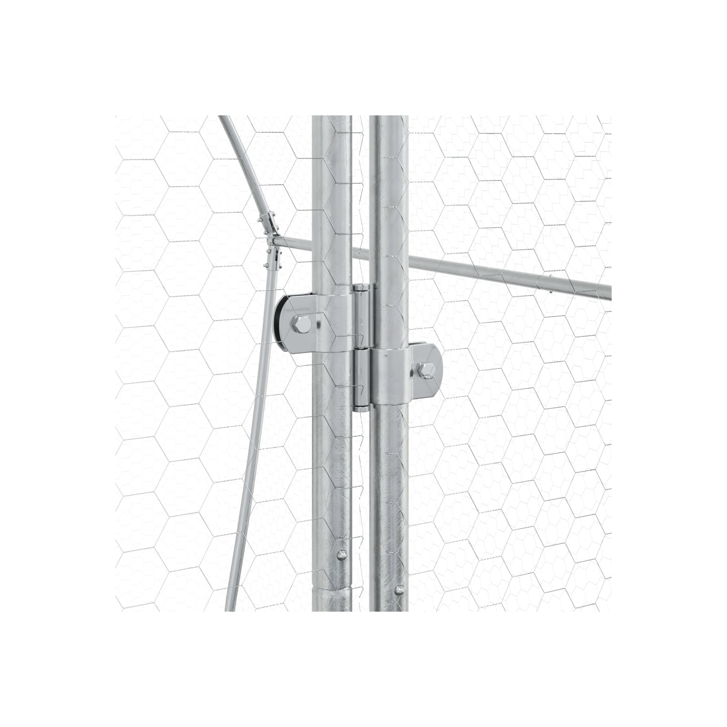 vidaXL Rabbit Hutch Silver 100x105x120 cm Galvanised Steel