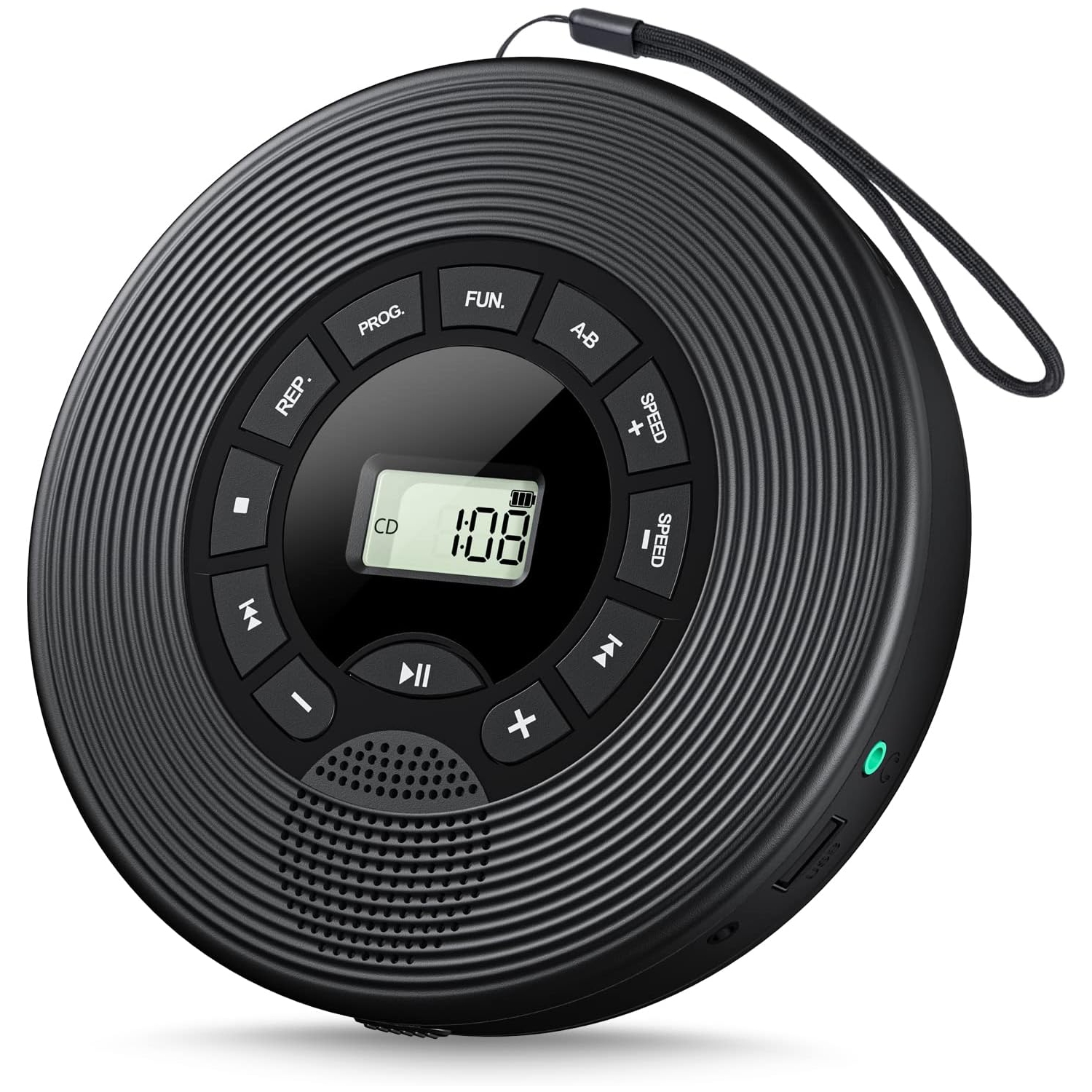 Lecteur CD portatif pour l'auto, lecteur CD Bluetooth avec haut-parleur, prise en charge de la lecture auxiliaire MP3 USB, lecteurs CD personnels