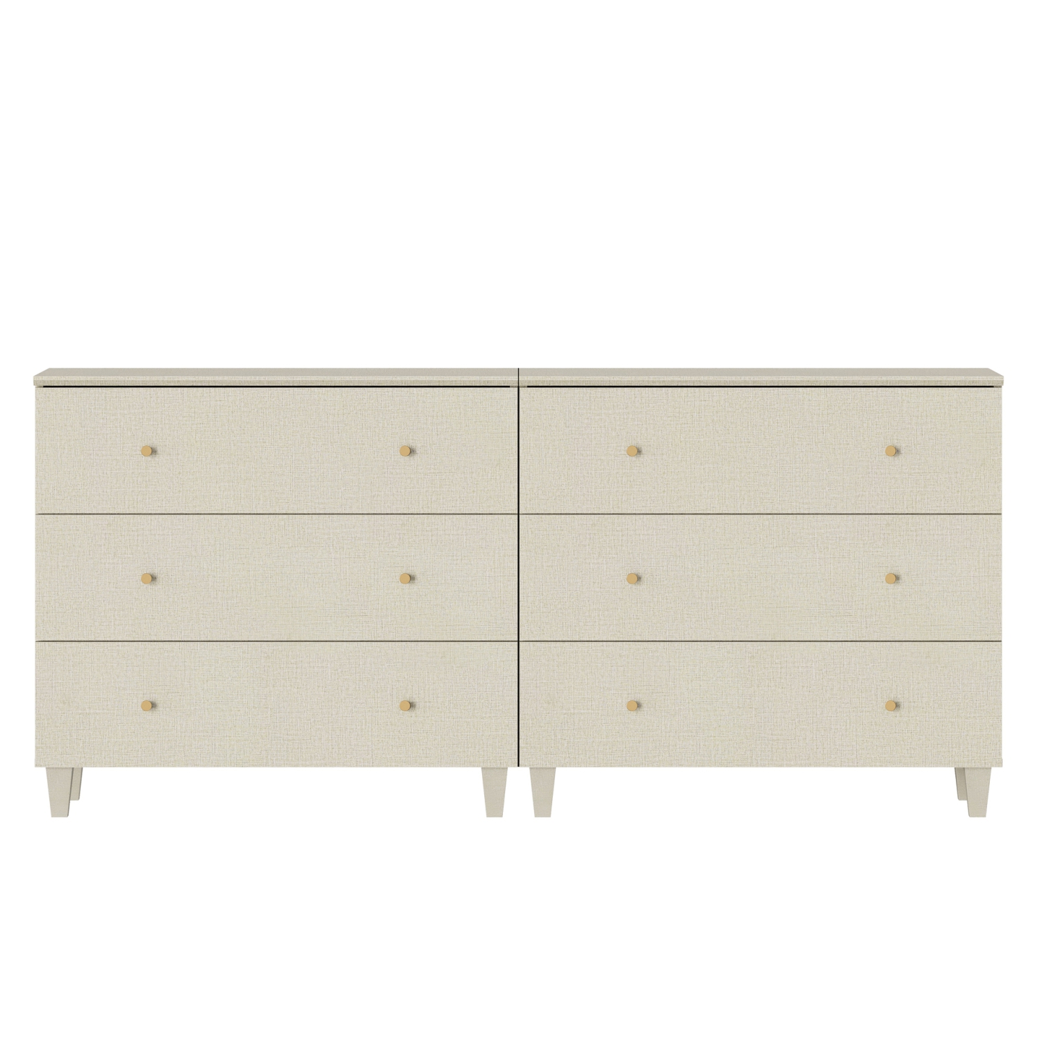 WAMPAT Set of 2 Nightstands with 3 Wide Drawers for Bedroom, Modern Wood Bedside Tables Chest Dressers Tall Night Stands, Large Sofa Side End Tables