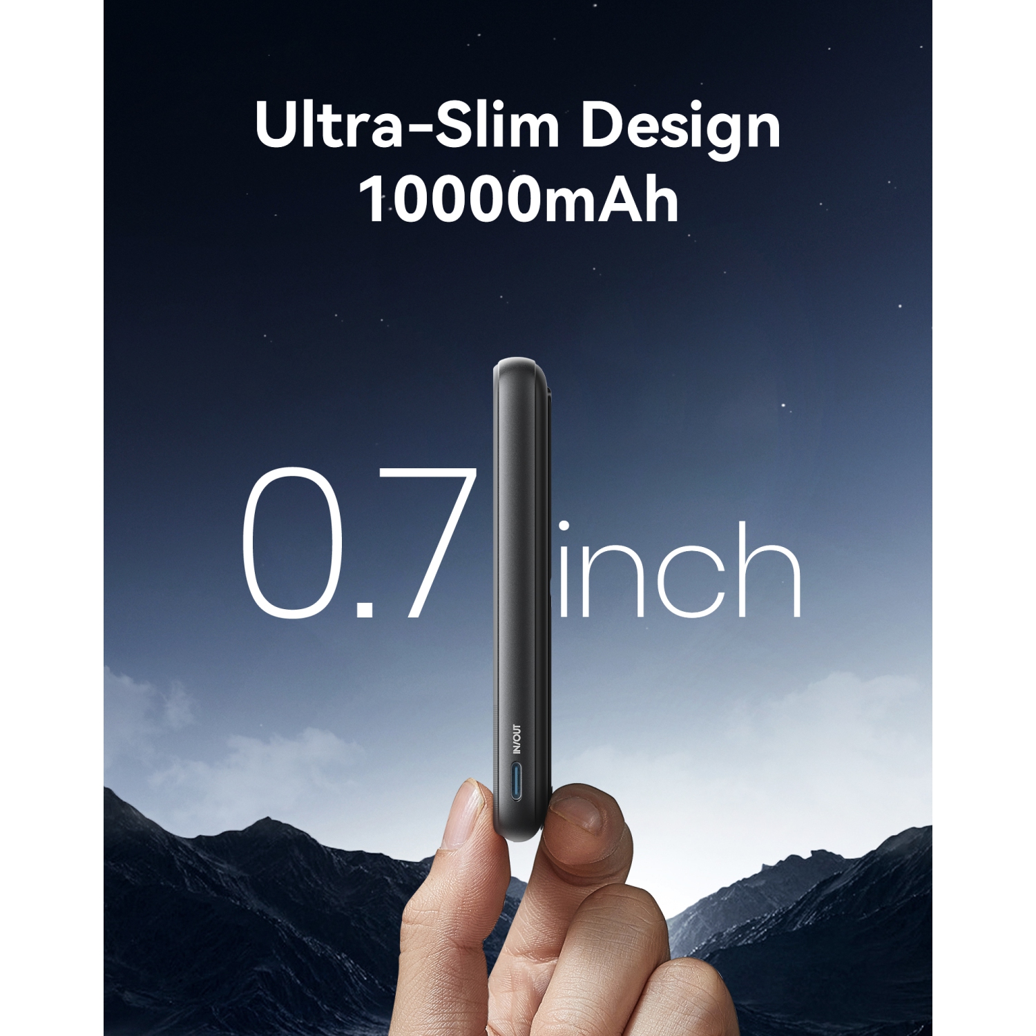 Chargeur portable 30&nbsp;W 10000&nbsp;mAh ultracompact avec support pliable pour iPhone 15/14/13/12