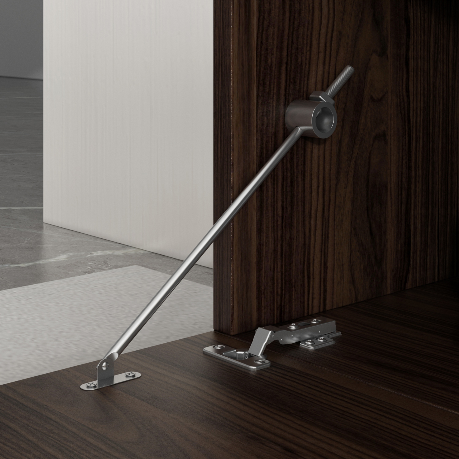 Homsee Wall-Mounted Modern TV Stand with Drop-Down Doors, Spacious Storage, and Sleek Design for Living Room Dark Brown