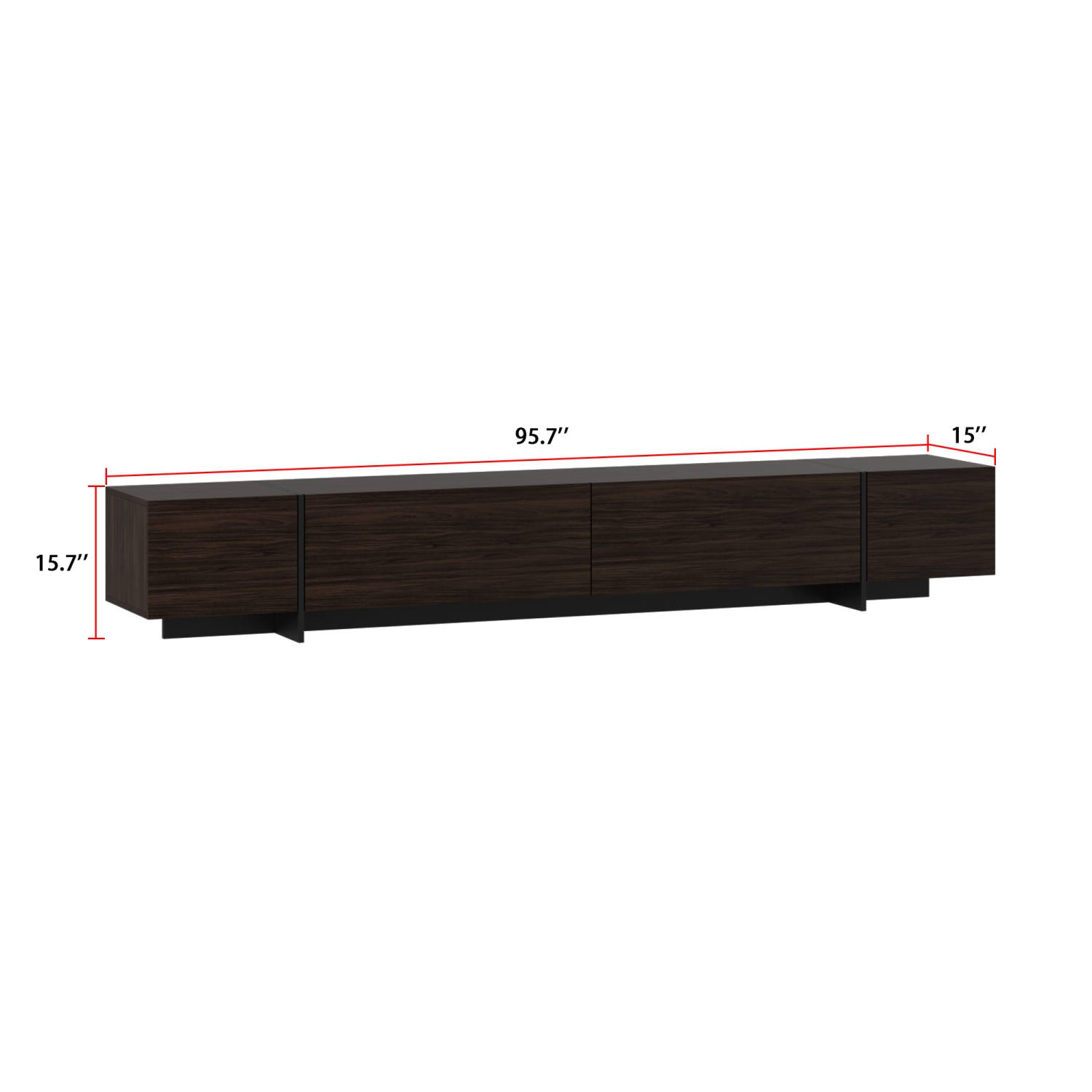 Homsee Wall-Mounted Modern TV Stand with Drop-Down Doors, Spacious Storage, and Sleek Design for Living Room Dark Brown