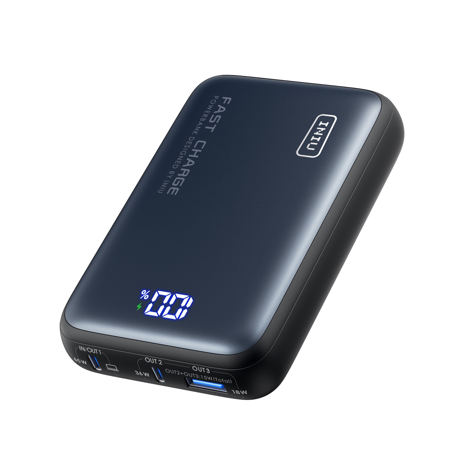 INIU 65W Power Bank, 20000mAh USB C PD Fast Charging Portable Charger for MacBook Dell HP iPad Tablet iPhone Samsung etc