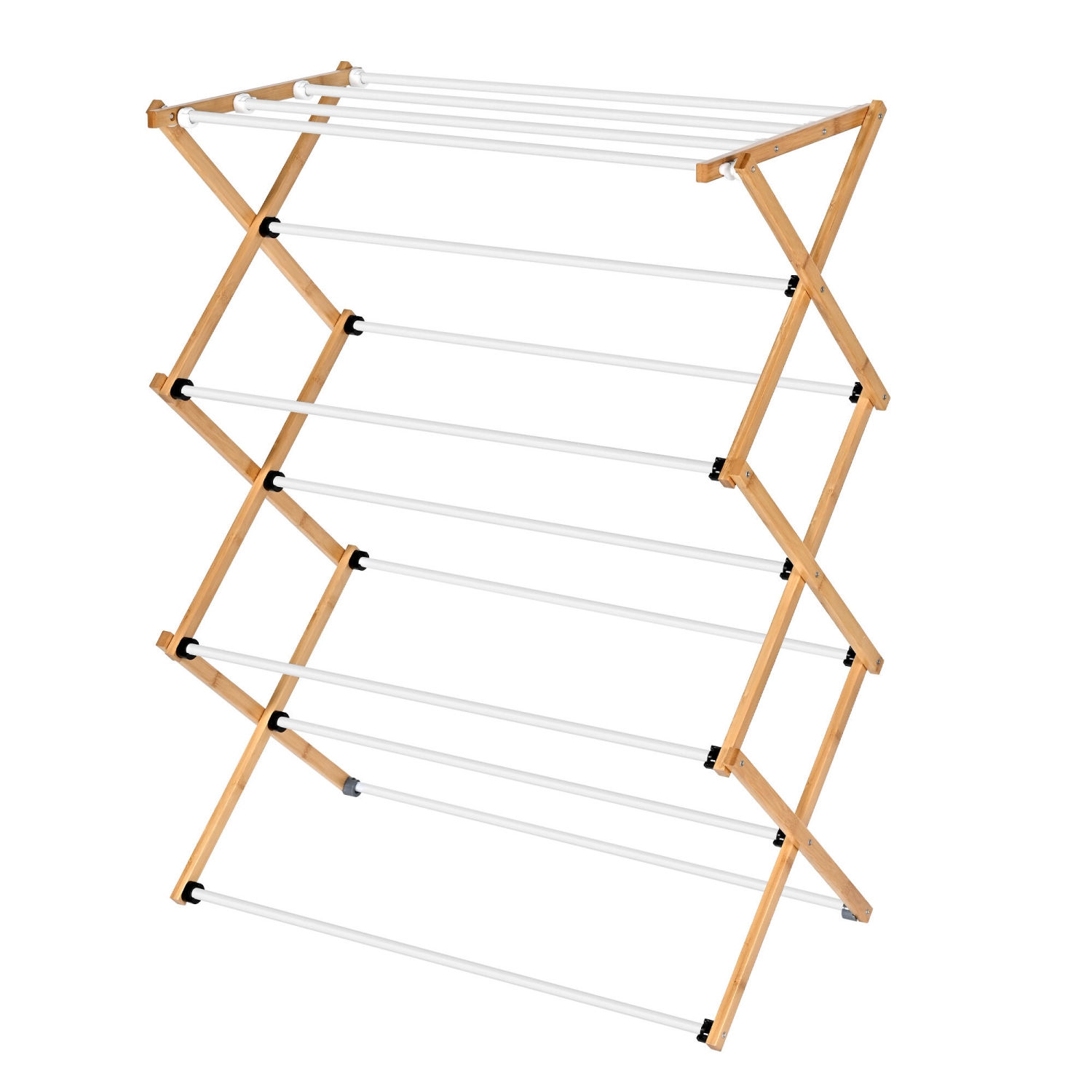 Foldable Bamboo Clothes Drying Rack for dry garments, sheets, clothes, towels
