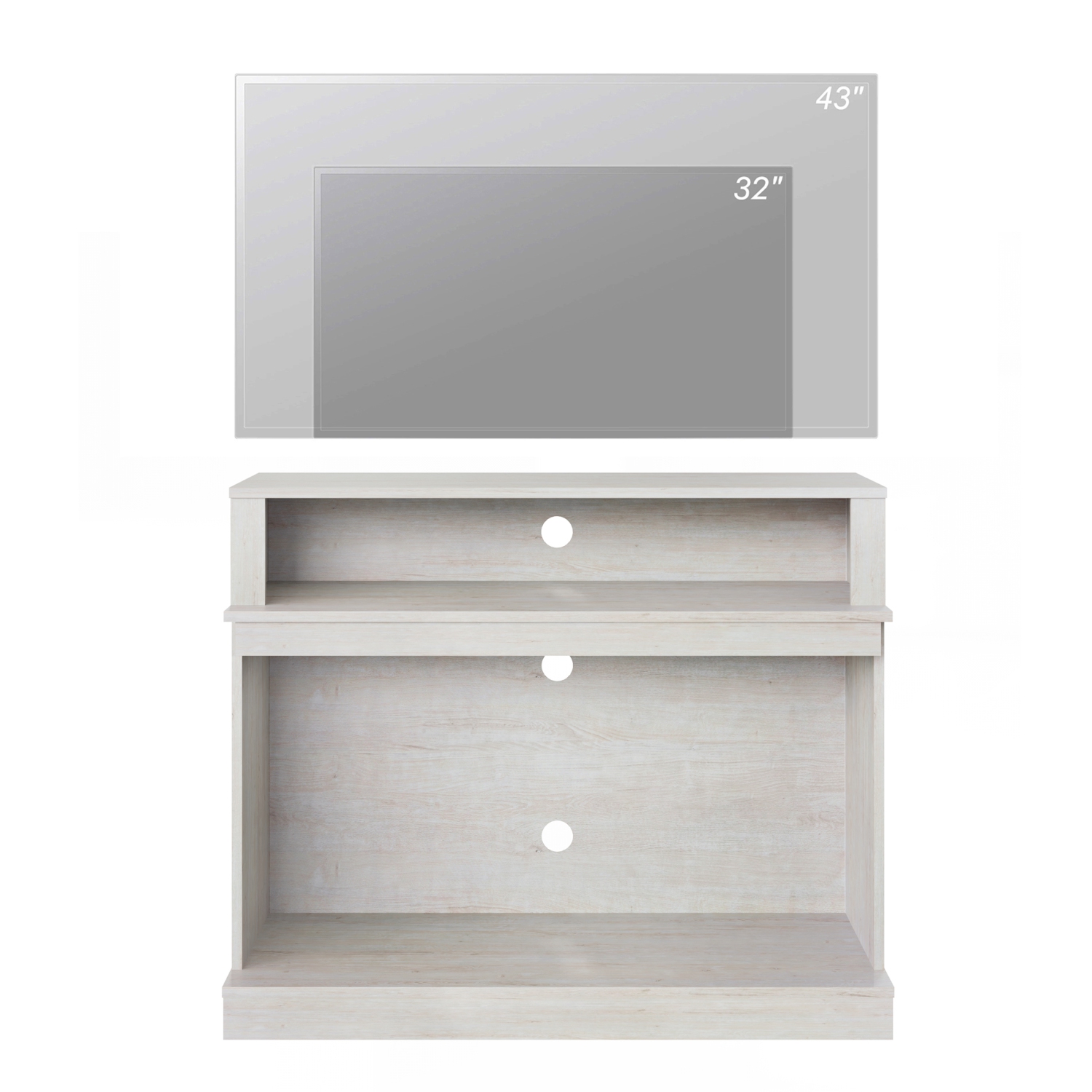 WAMPAT LED Fireplace TV Stand for Living Room, Tall Entertainment Center for 45 inch TV, TV Console with 36 Inch Electric Fireplace, Antique White