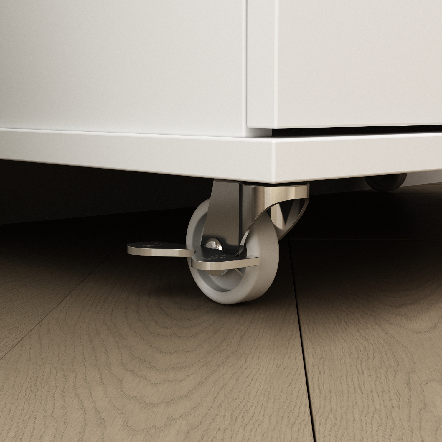 Homsee – Grande armoire de rangement avec roulettes et plusieurs tablettes, blanc