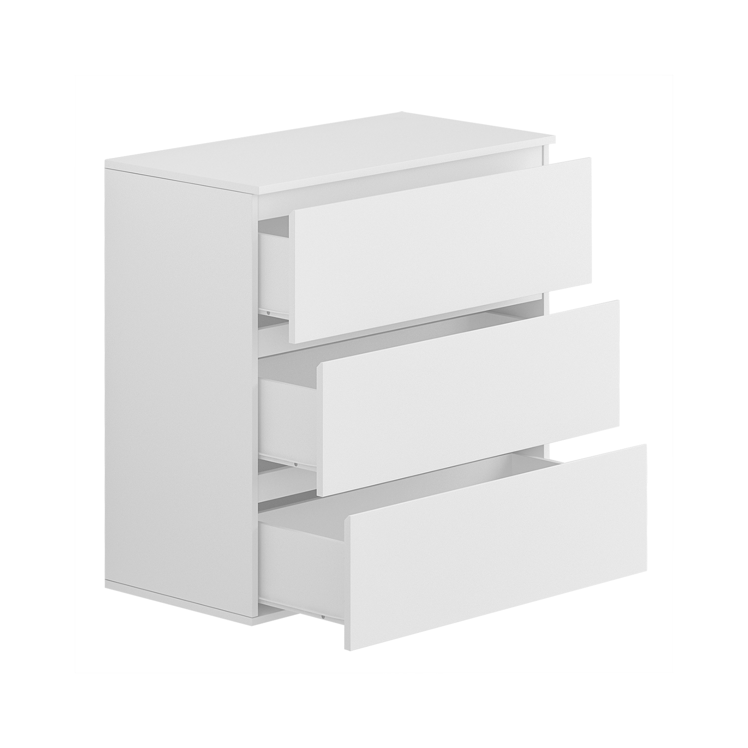 Homsee 3-Drawer Storage Chest, Compact Wooden Organizer for Bedroom, Living Room, or Office, White