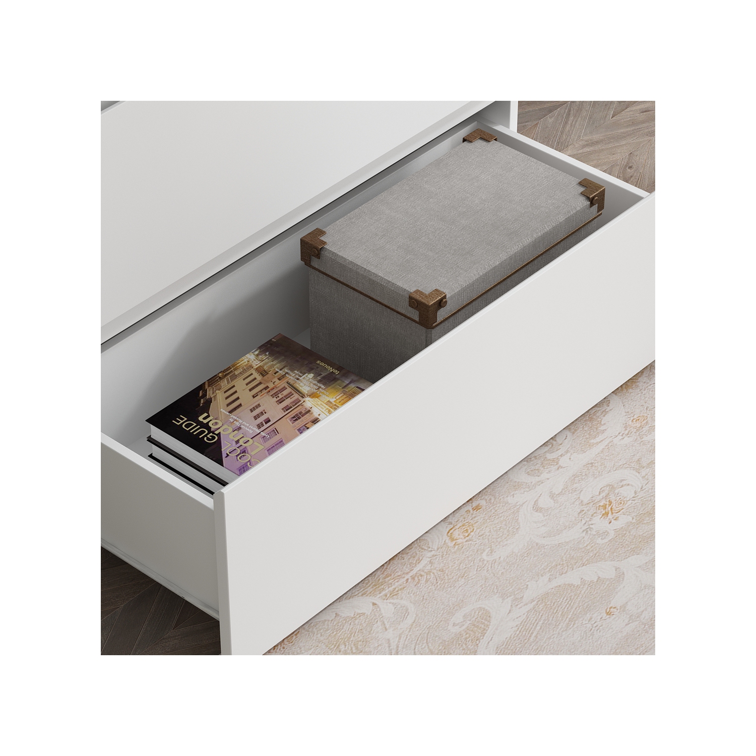 Homsee 3-Drawer Storage Chest, Compact Wooden Organizer for Bedroom, Living Room, or Office, White