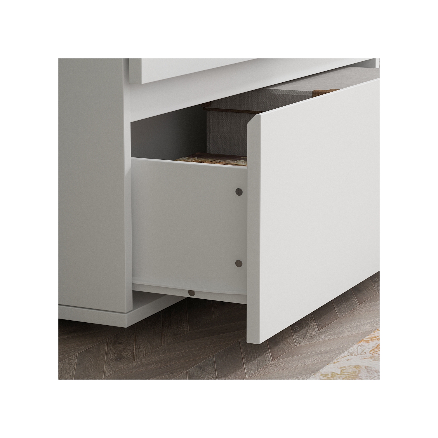 Homsee 3-Drawer Storage Chest, Compact Wooden Organizer for Bedroom, Living Room, or Office, White