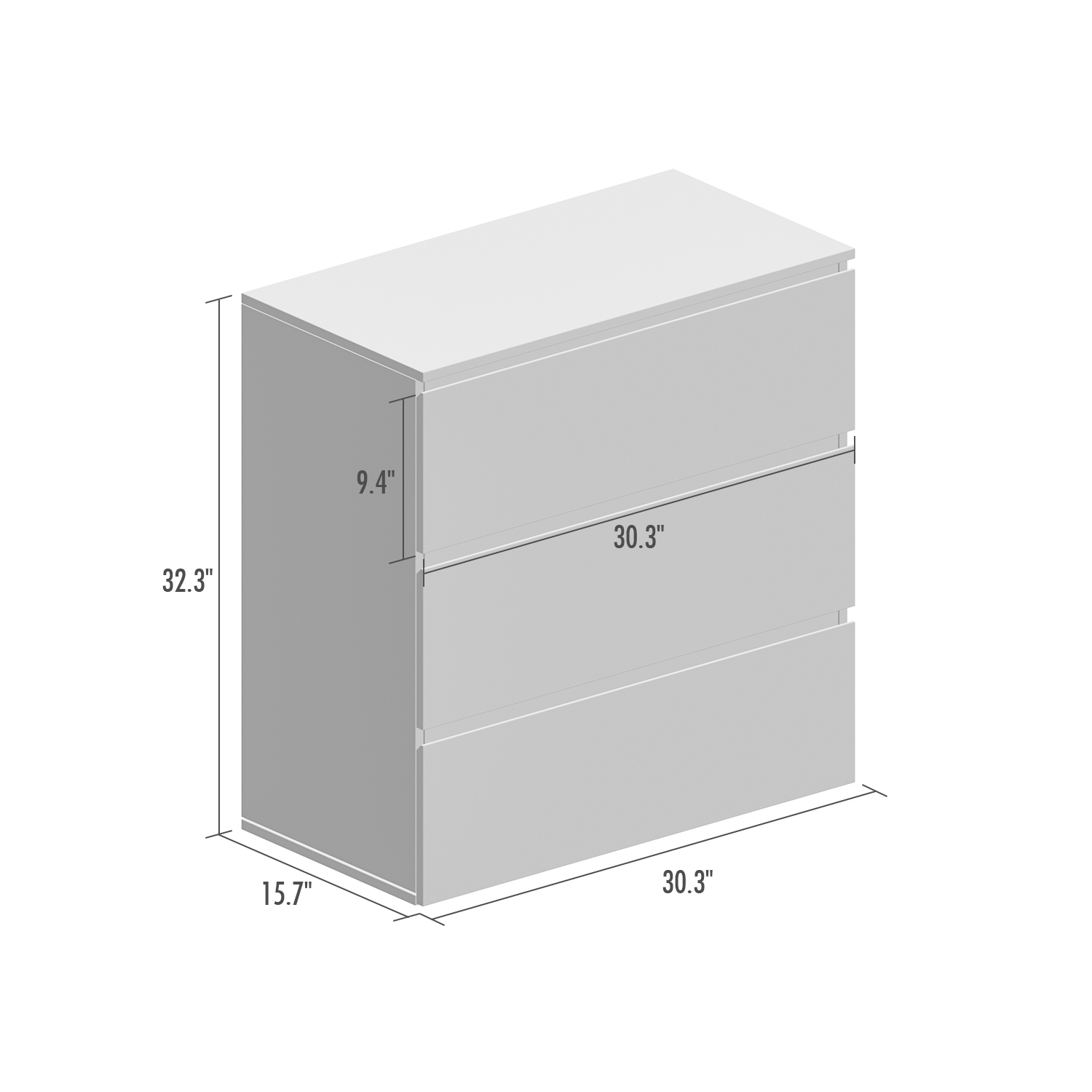 Homsee 3-Drawer Storage Chest, Compact Wooden Organizer for Bedroom, Living Room, or Office, White
