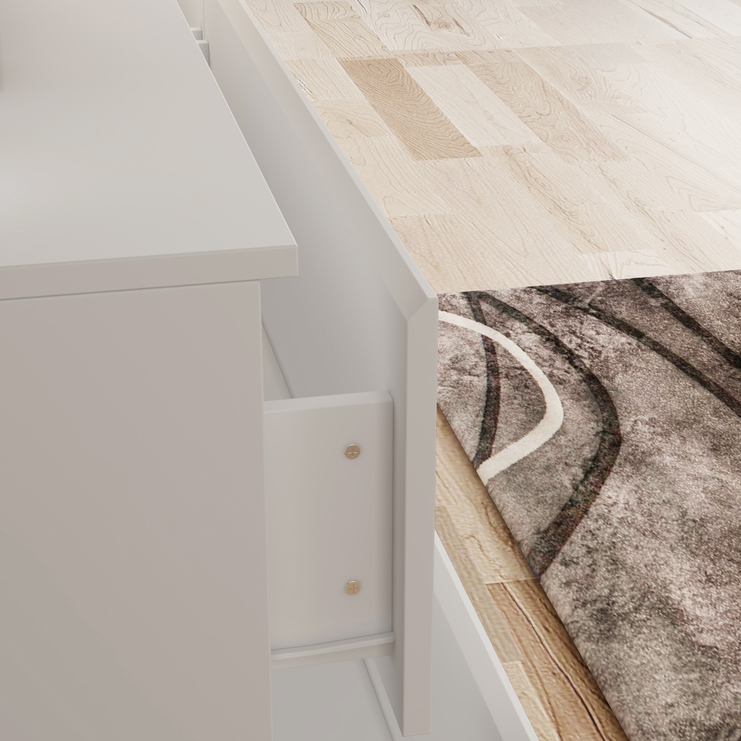 Homsee – Commode de rangement blanche à 6 7 tiroirs, sans poignée avec tiroirs escamotables pour chambre à coucher, blanc