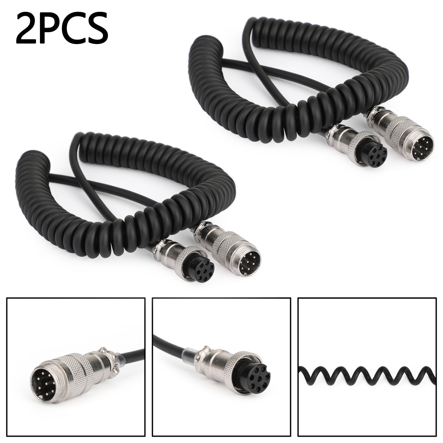 2x 8-Pin Hand Mic Extension Cords for Yaesu FT847 920 950 FT2000 FT1000 MH-31B8