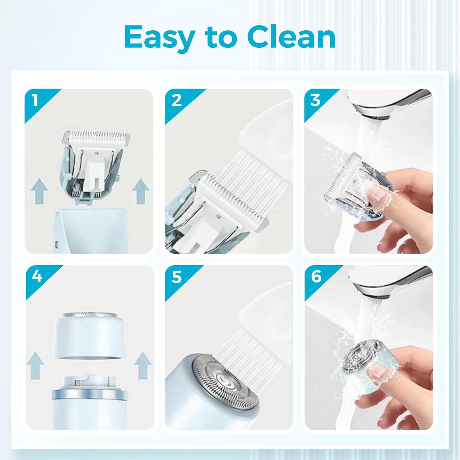 Rasoir à deux têtes pour femmes,Tondeuse bikini pour femmes,Tondeuse bikini électrique, Rasoir électrique pour femme,Épilation à sec ou humide-bleu