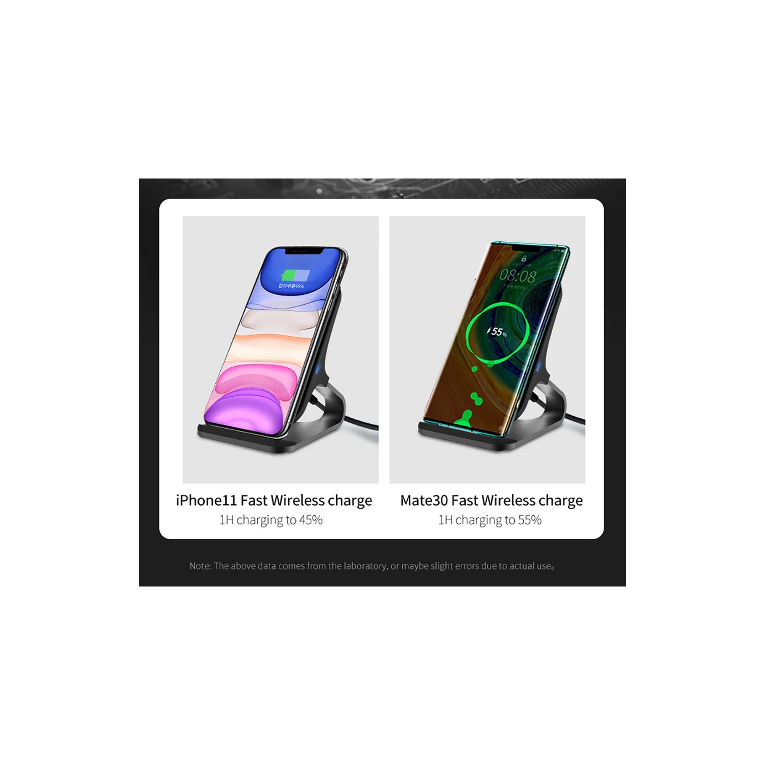 2 in 1 15W Wireless Charger and Car Holder Qi Quick Charge for iPhone 12 13 Android Wireless Charger Stand