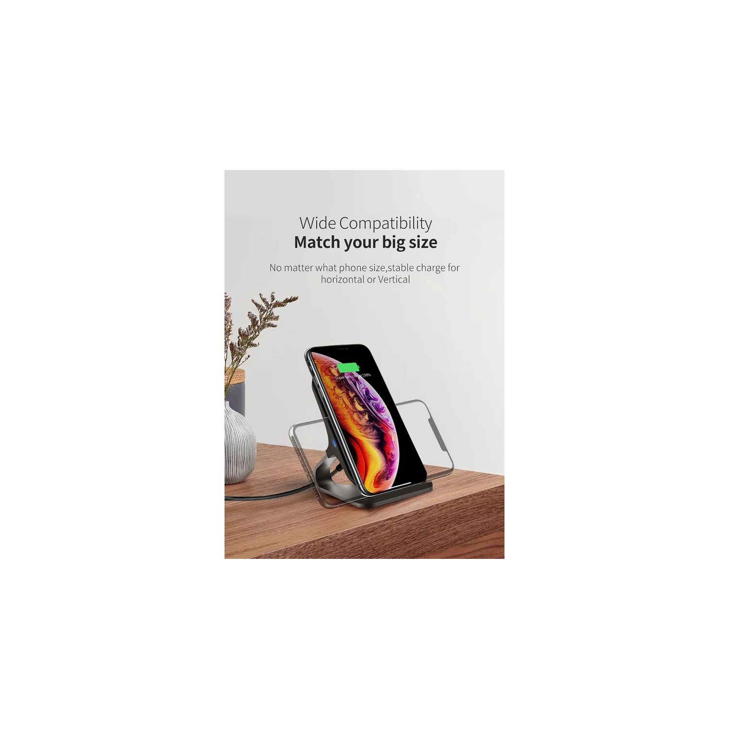 2 in 1 15W Wireless Charger and Car Holder Qi Quick Charge for iPhone 12 13 Android Wireless Charger Stand